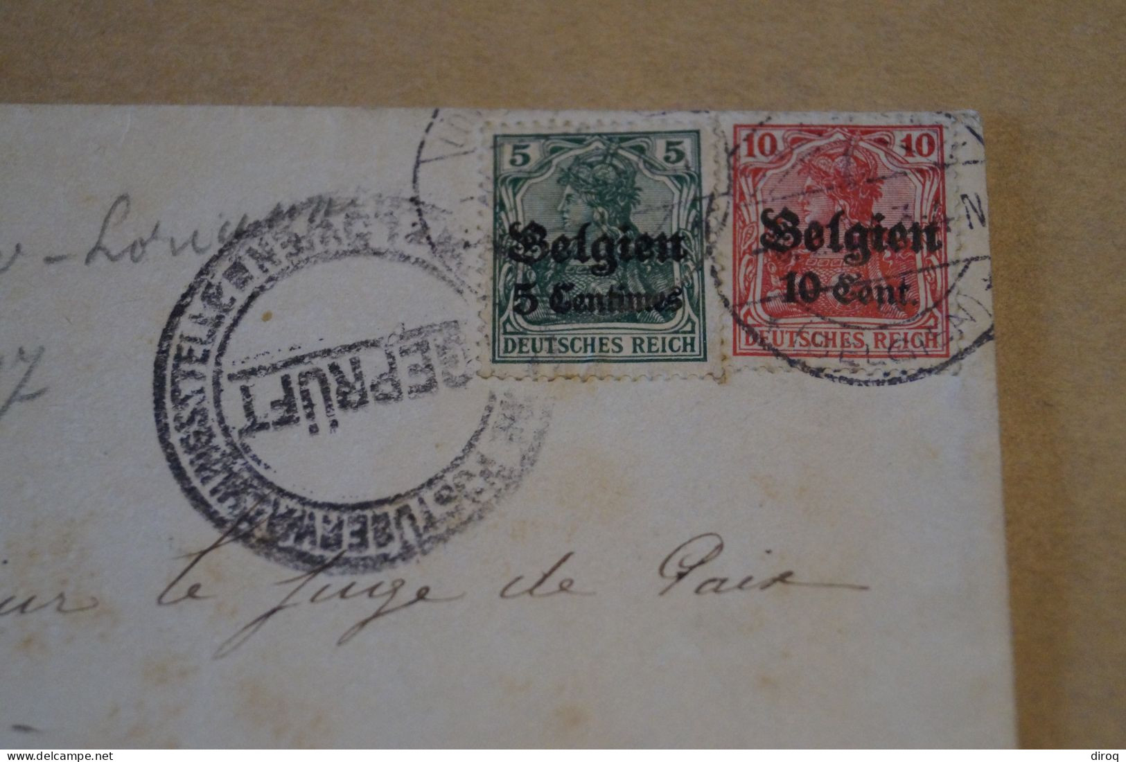 Guerre 14-18,très Bel Envoi,courrier Avec Belle Oblitération Militaire,censure,1917 ,pour Collection - OC38/54 Belgische Besetzung In Deutschland