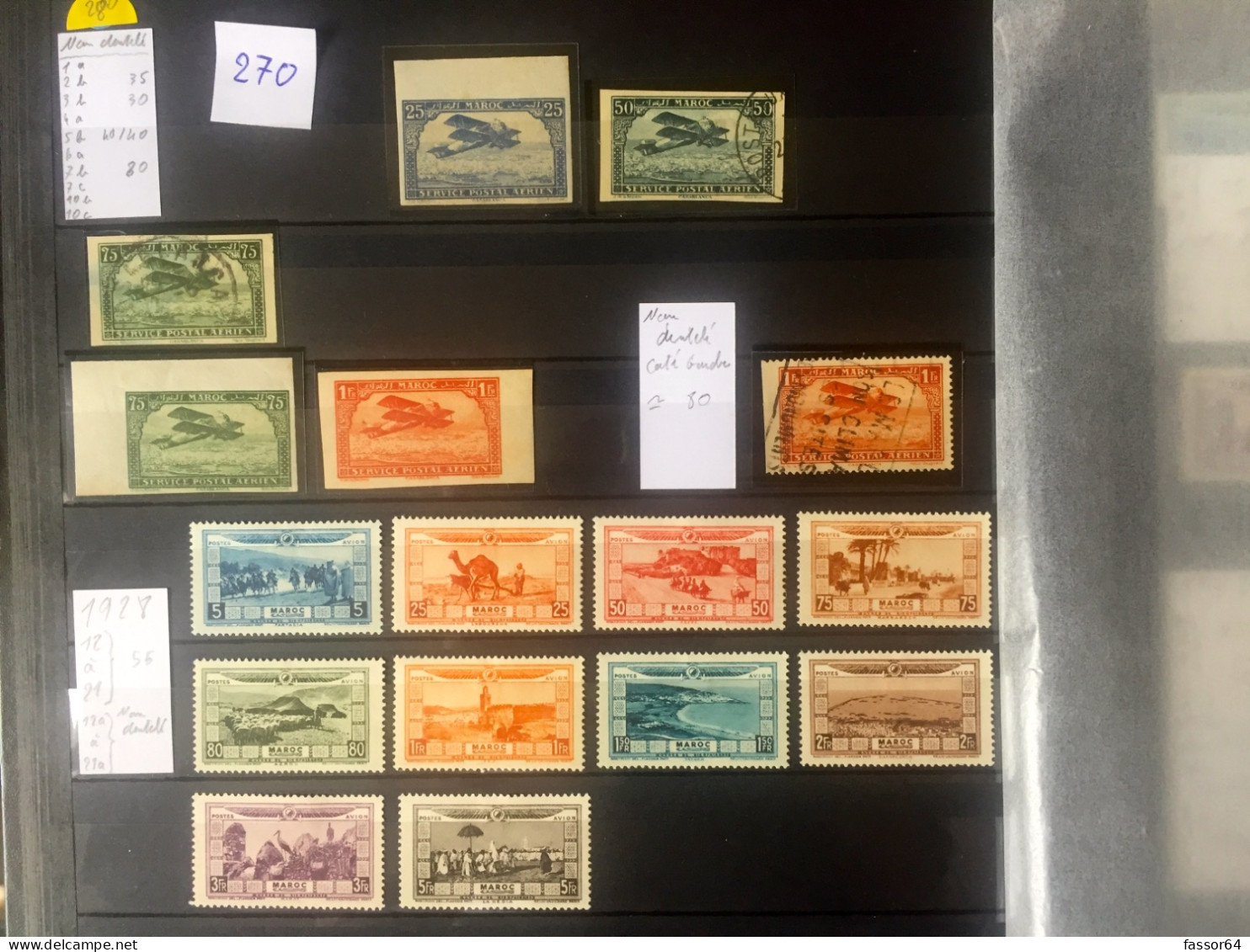 Maroc Poste Aérienne Lot 270 Neuf Et Oblitérés Et Non Dentelé N°1 à 42 1922/1928 Côte + 570 Euros - Andere & Zonder Classificatie