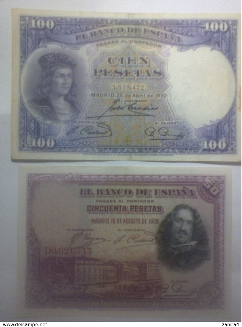 Lot 10 Billets Espagne - 1925 à 1954 - 3 X 5 Pts - 1 X 2 Pts -1 X 25 Pts - 2 X 50 Pts - 3 X 100 Pts - Collezioni E Lotti