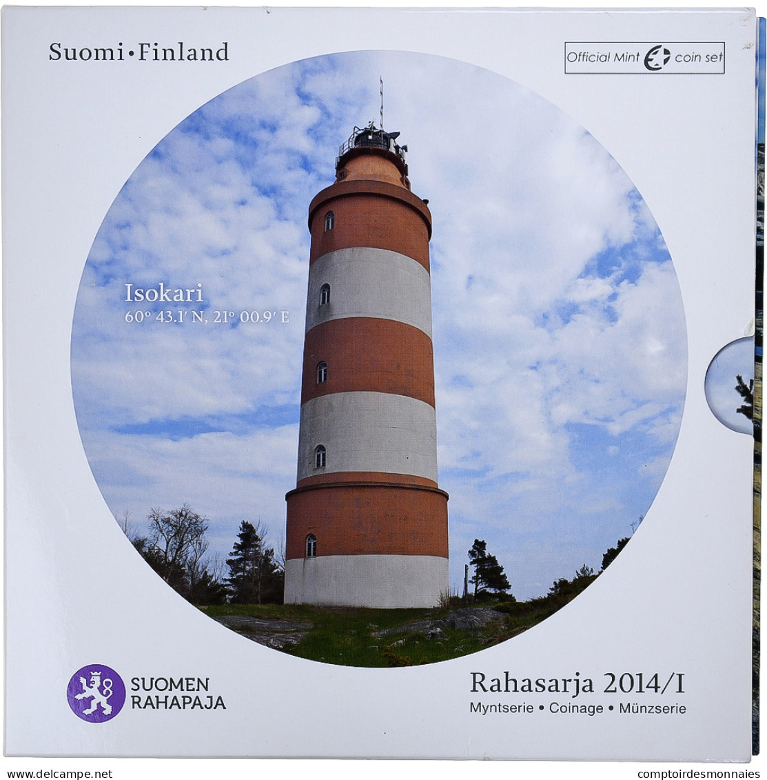 Finlande, Set 1 Ct. - 2 Euro + Token, Isokari Lighthouse, 2014, Vantaa, FDC, FDC - Finlandia