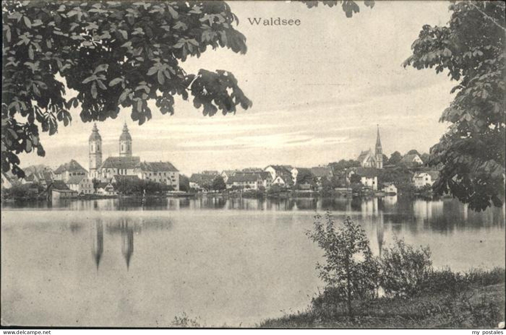 41320576 Bad Waldsee Panorama Vom Seeufer Stiftskirche Bad Waldsee - Bad Waldsee