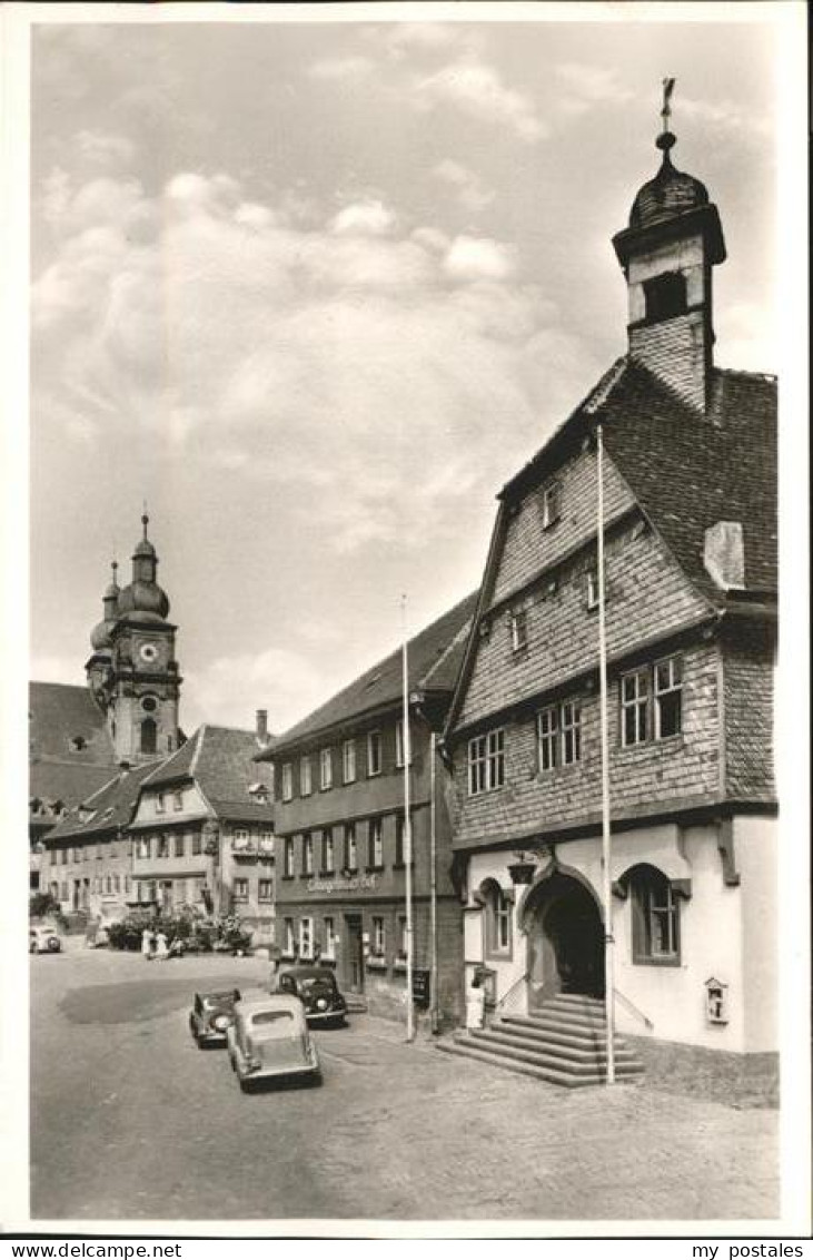 41319053 Amorbach Miltenberg Marktplatz Rathaus Autos  - Amorbach