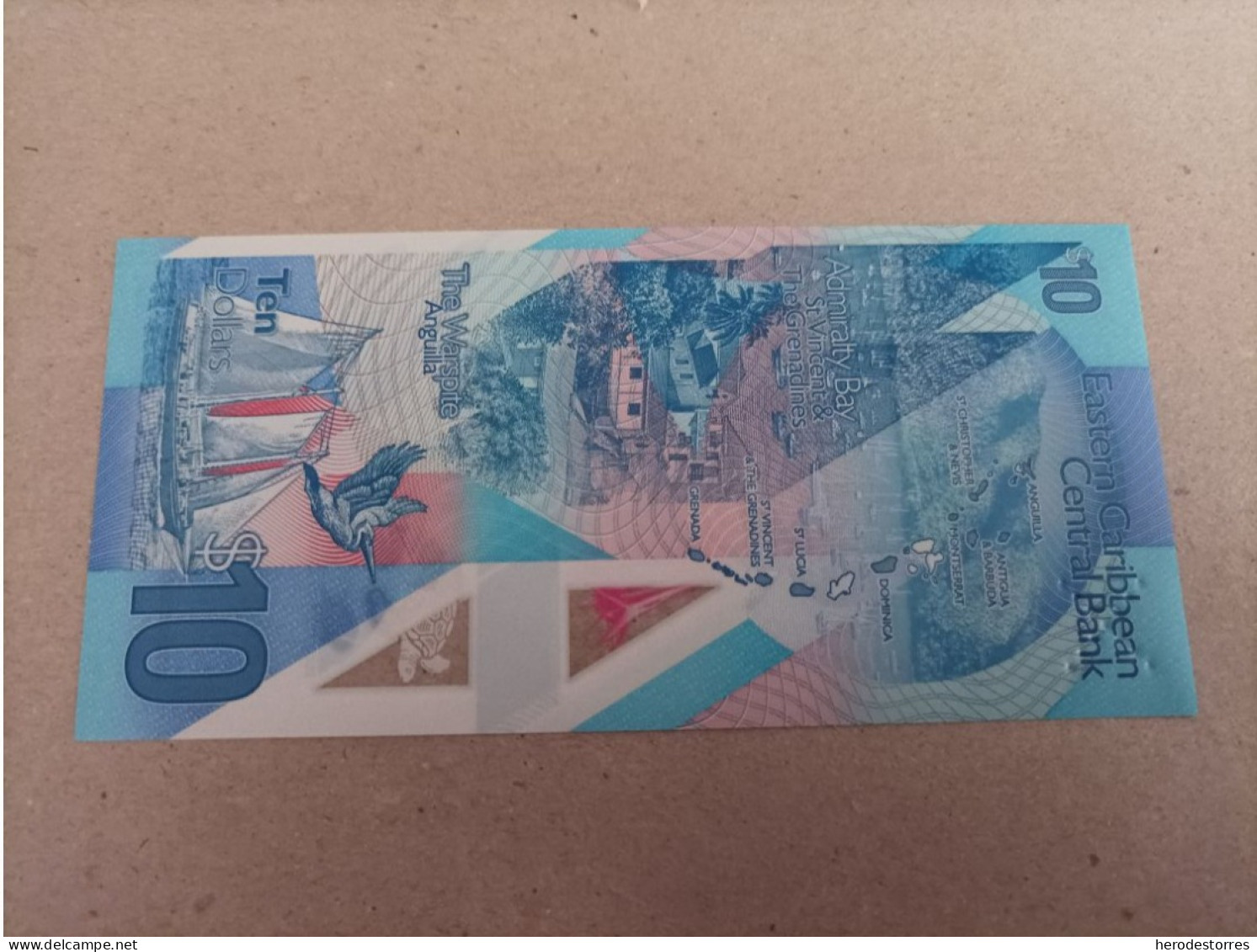 Billete Del Caribe Oriental De 10 Dólares, Año 2019, UNC - East Carribeans