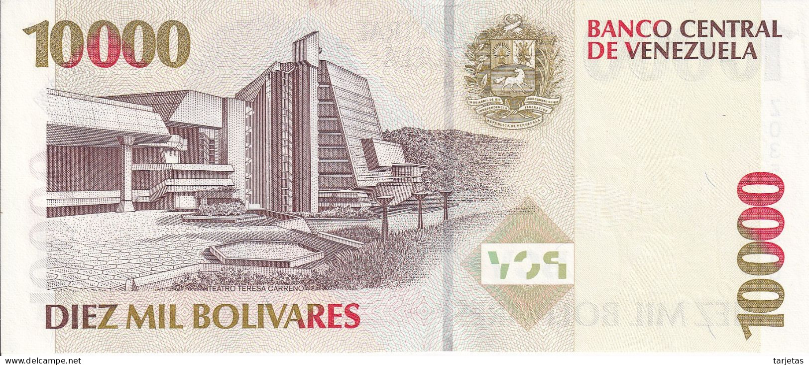 REPLACEMENT - BILLETE DE VENEZUELA DE 10000 BOLIVARES DEL AÑO 1998 SIN CIRCULAR (UNC) REEMPLAZO (BANKNOTE) - Venezuela