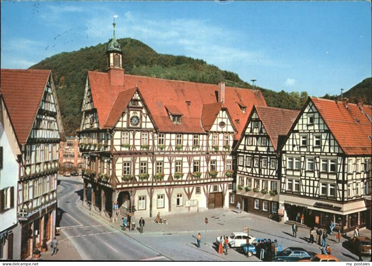 41318860 Urach Bad Fachwerk Rathaus Markt Autos Bad Urach - Bad Urach