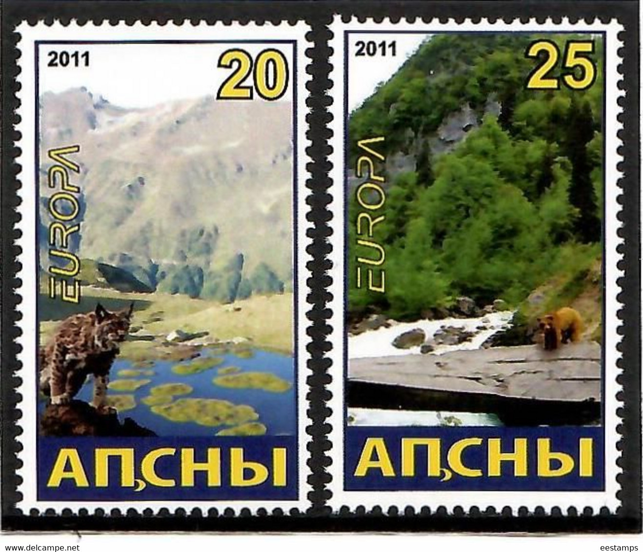 Abkhazia  2011 .  EUROPA  CEPT . Forests (Fauna, Mountains). 2v. - 2011