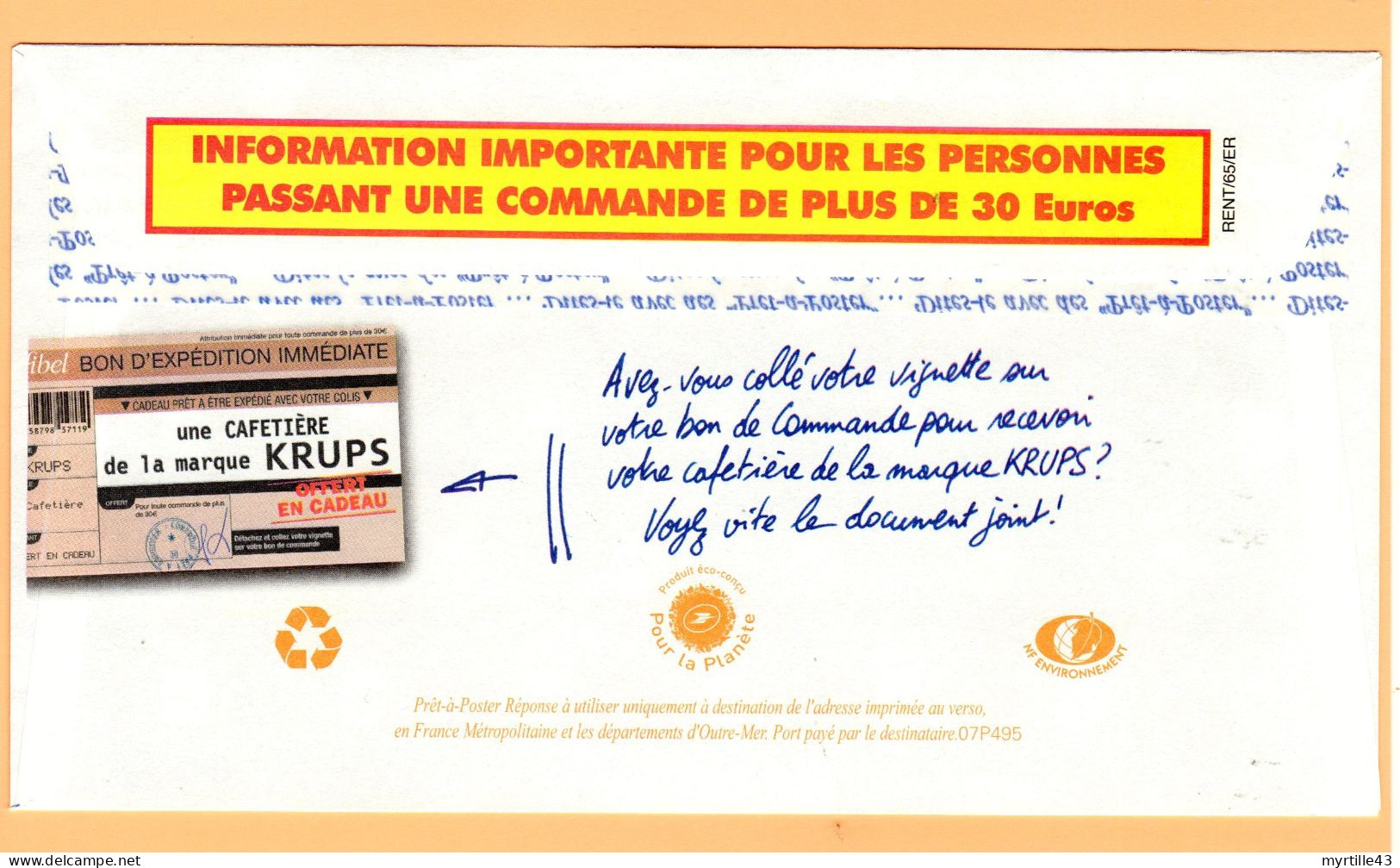 PAP Réponse Afibel - Neuf - 07P495 - Avec Pub Au Recto Et Au Verso - PAP: Antwort/Lamouche