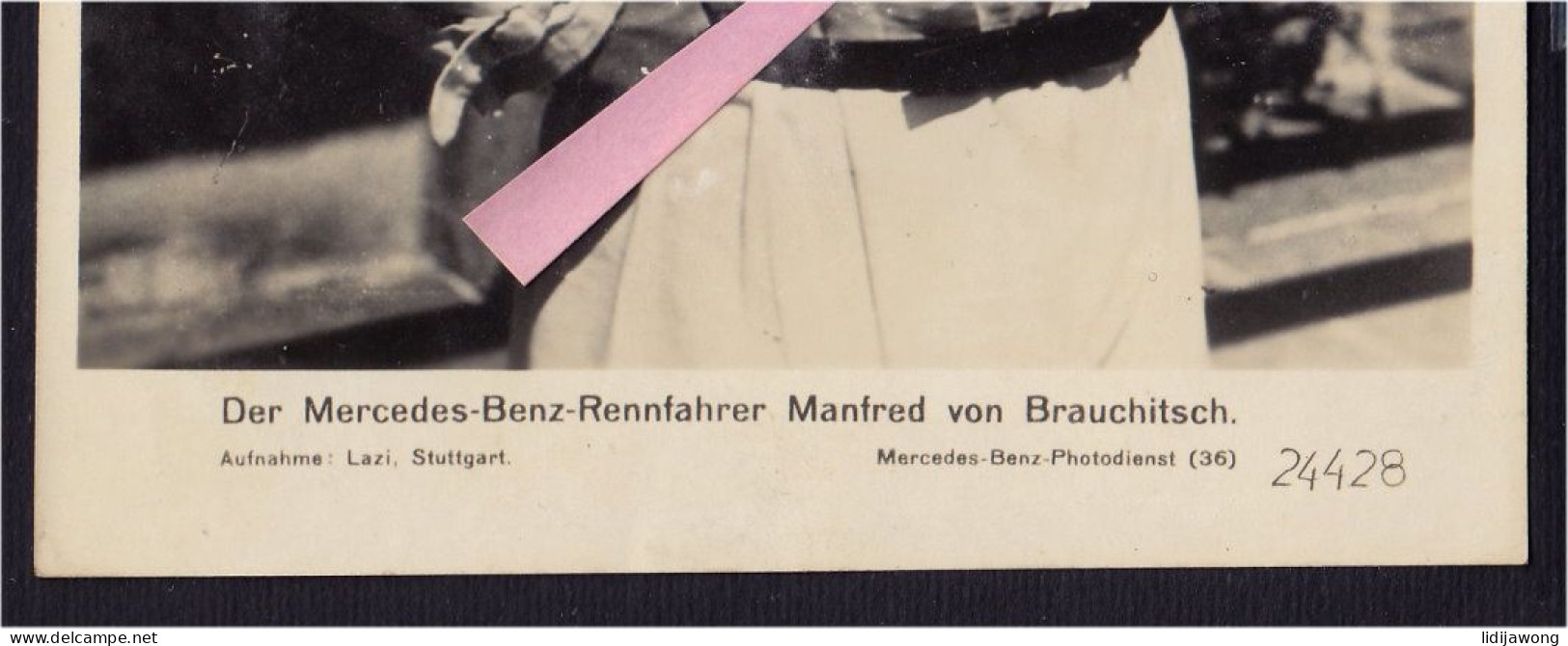 Mercedes-benz-rennfahrer Werkphoto 16,5 X 11,5 Manfred Von Brauchitsch 1936 Formula 1 Photo Adolf Lazi Stuttgart - Autorennen - F1