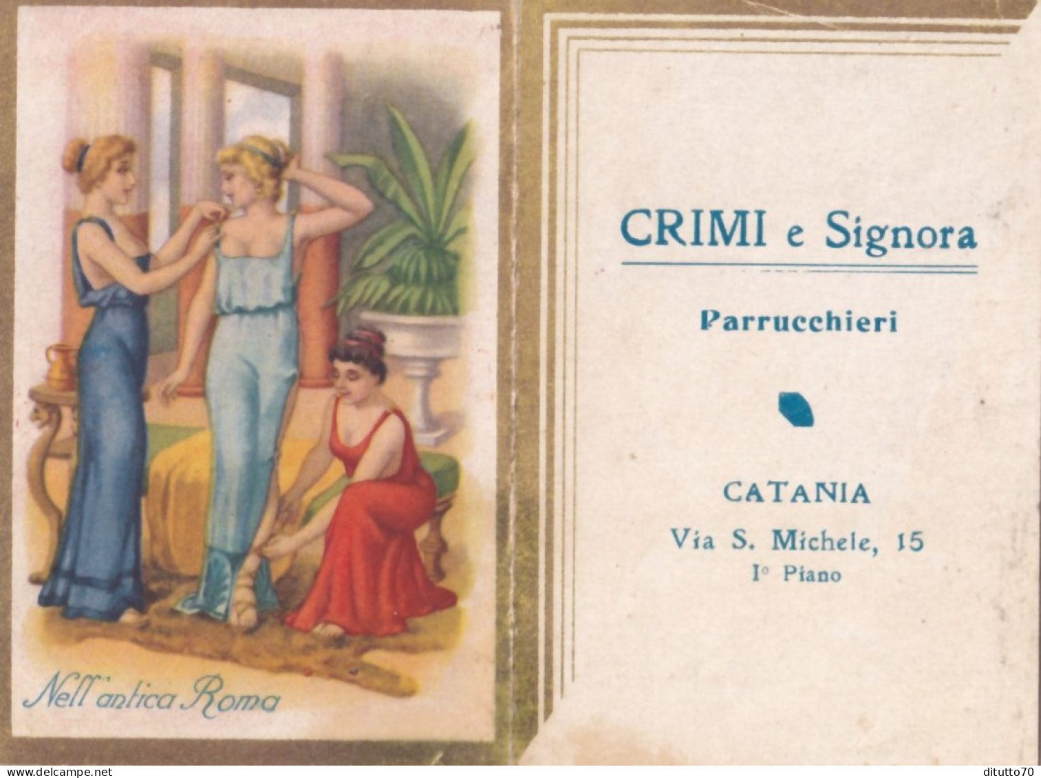 Calendarietto - Parrucchieri - Crimi E Signora - Nell'antica Roma - Anno 1943 - Petit Format : 1941-60