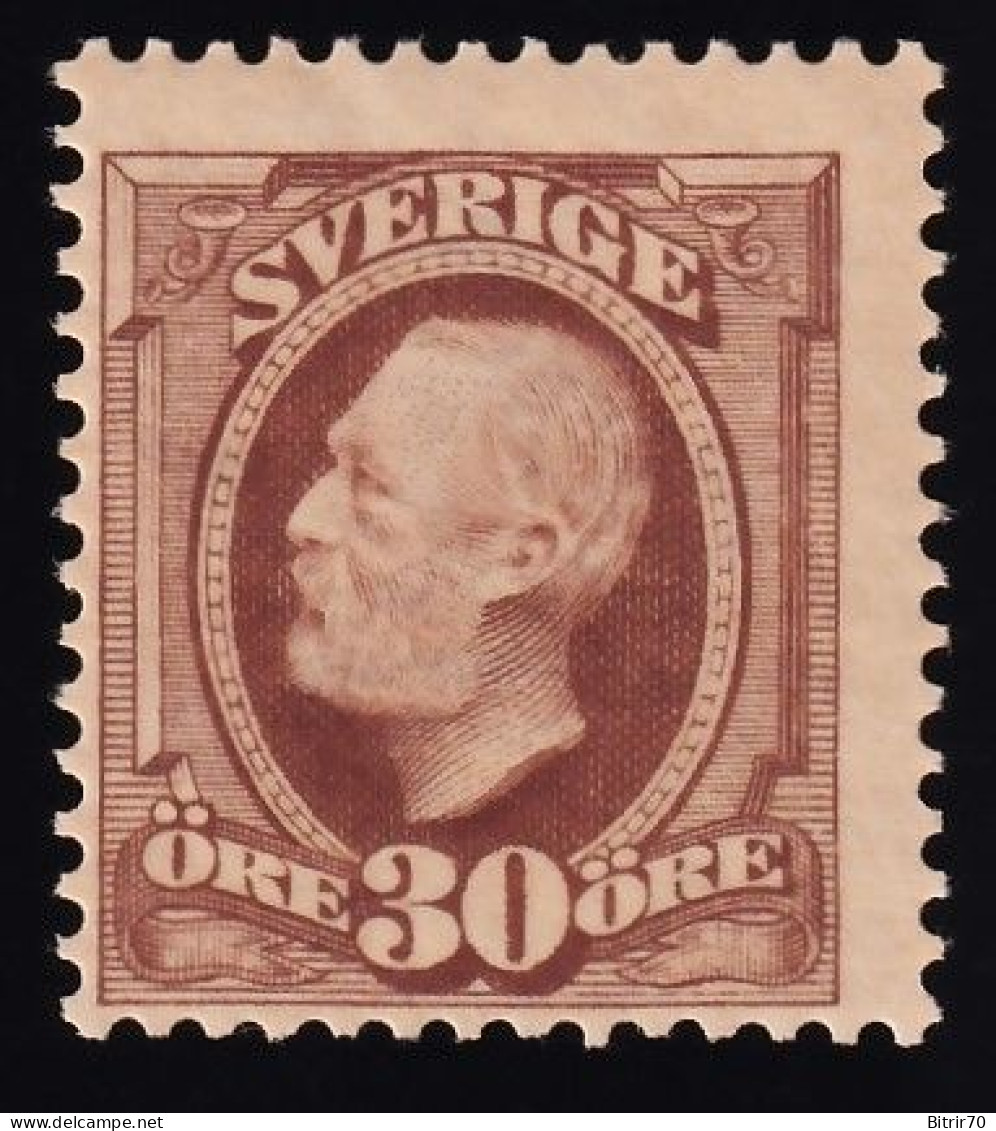 Suecia, 1891-1913 Y&T. 47, 30 C. Marrón, MH. - Nuovi