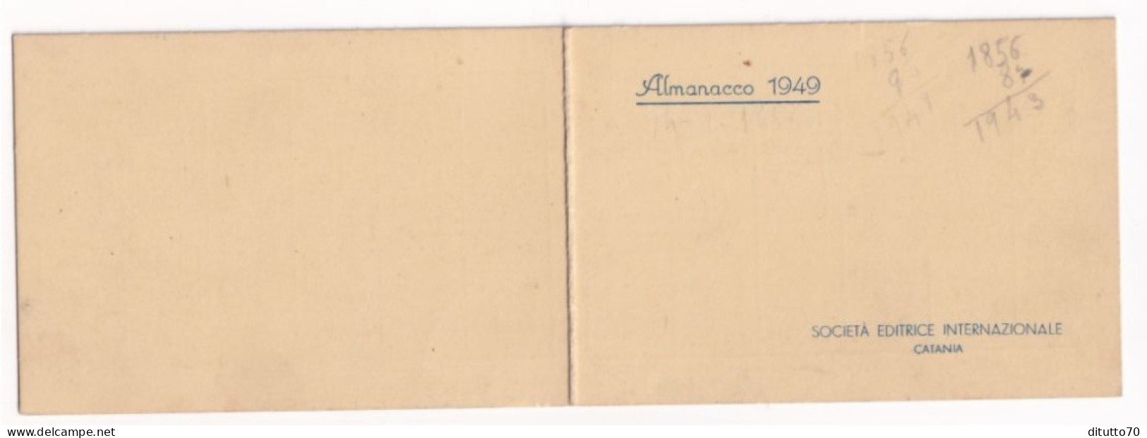 Calendarietto - Società Editrice Internazionale - Catania - Anno 1949 - Petit Format : 1941-60