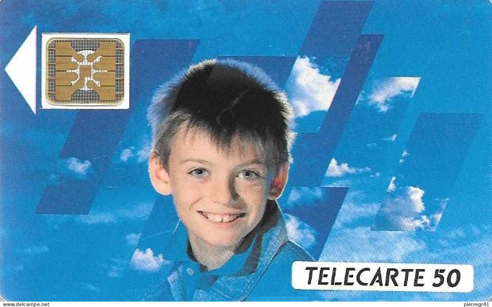 CARTE-PUBLIC-12/89-50U-F101-SC4on-VISAGE D ENFANT-N° Serie-IMP 14112-UTILISEE-TBE - 1989