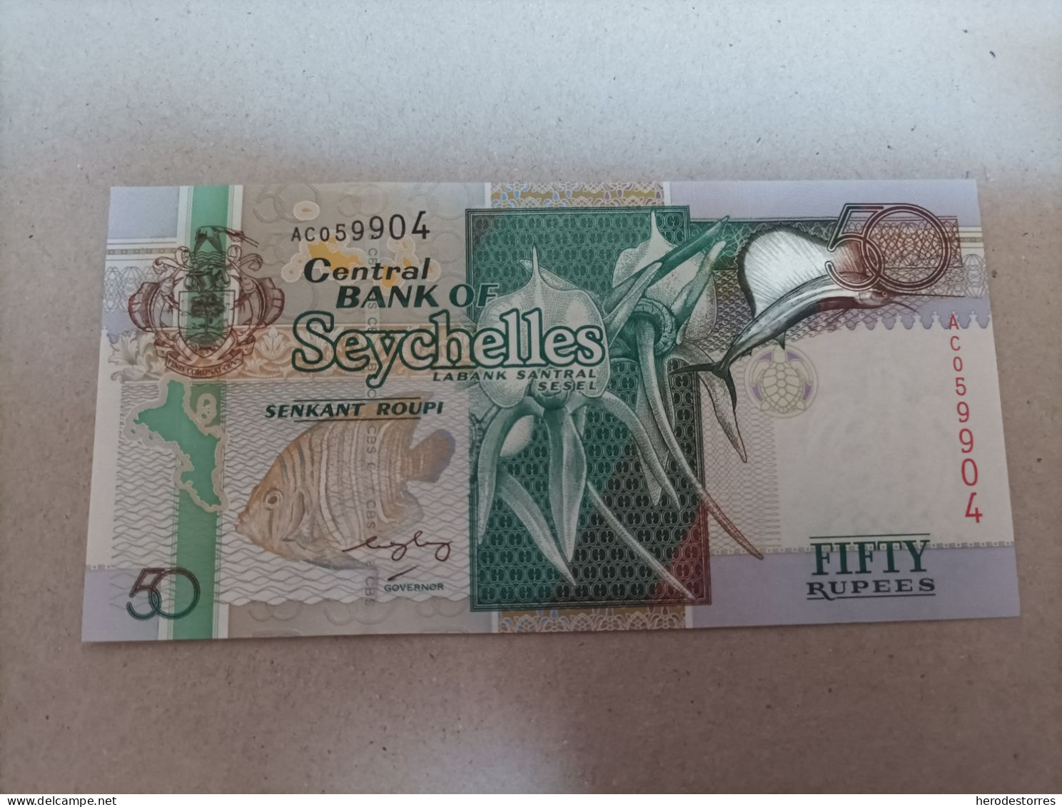 Billete De Seychelles De 50 Rupias, Año 1998, UNC - Seychelles
