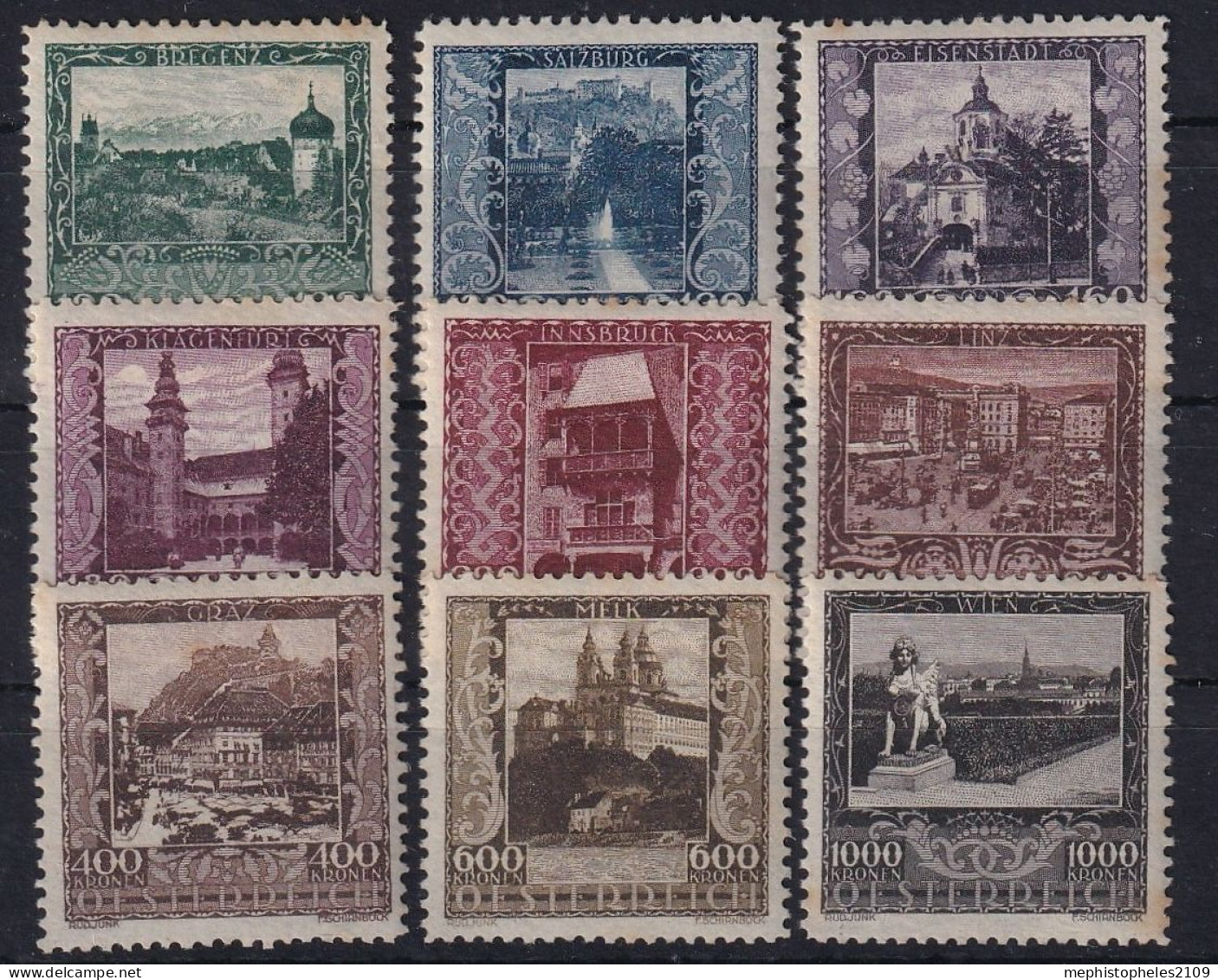AUSTRIA 1923 - Canceled - ANK 433-441 - Complete Set! - Used Stamps
