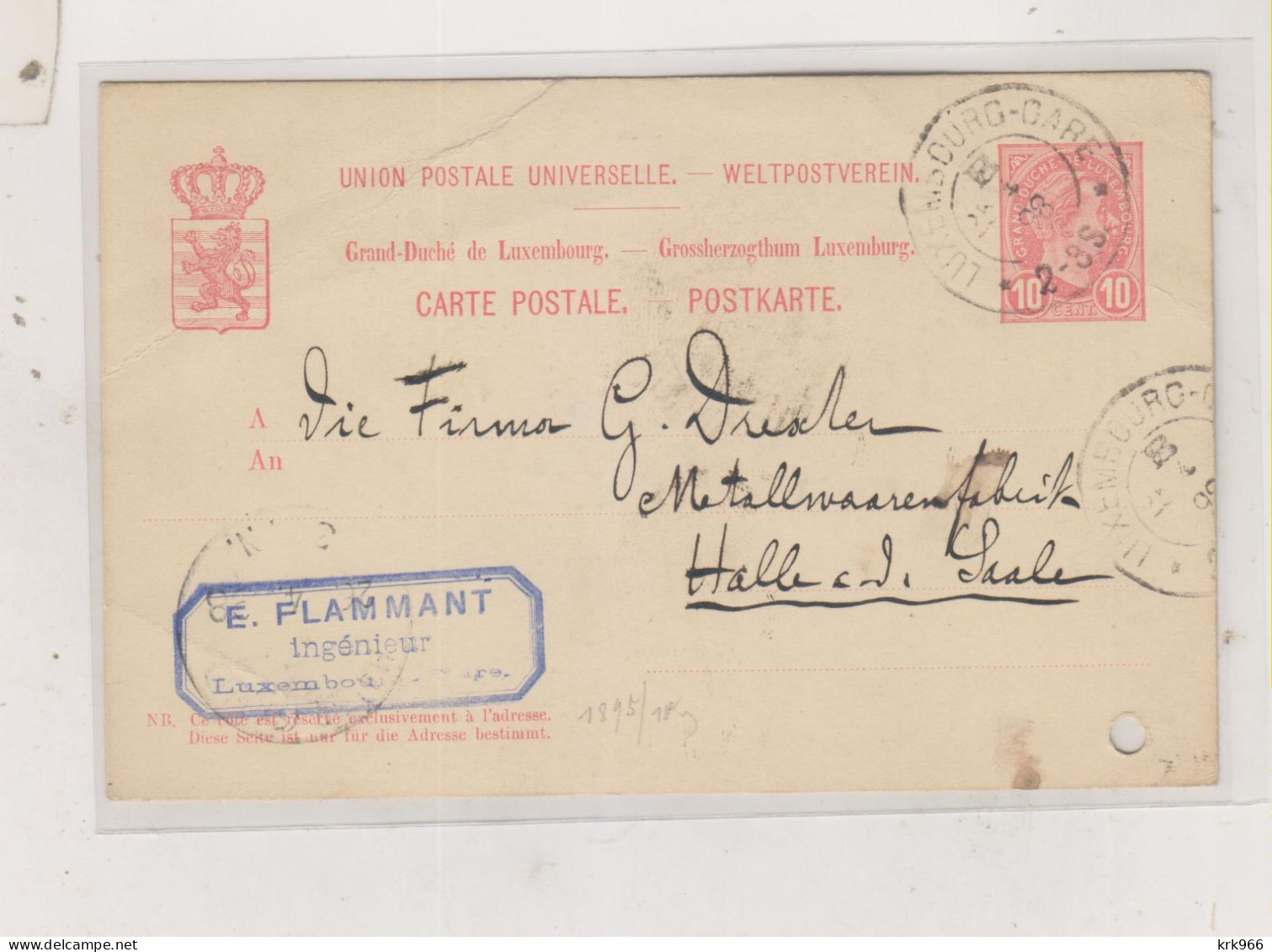 LUXEMBOURG 1898 Nice Postal Stationery To Germany - Stamped Stationery