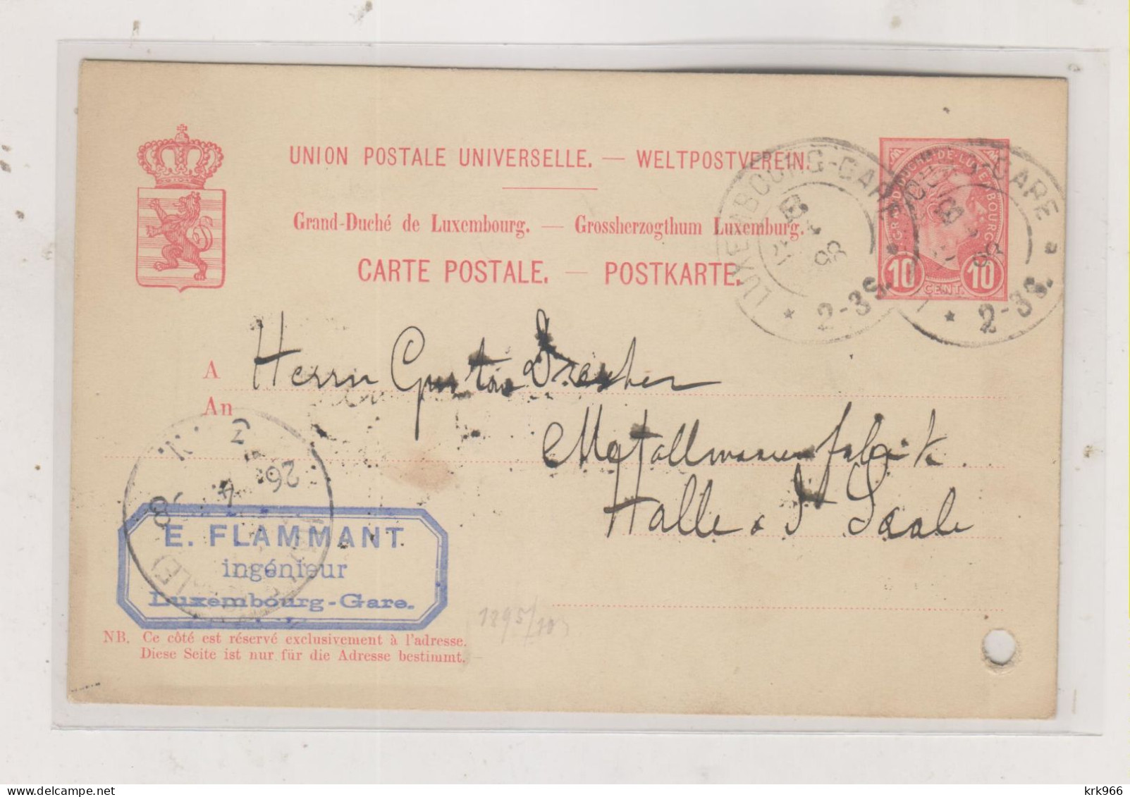 LUXEMBOURG 1898 Nice Postal Stationery To Germany - Stamped Stationery