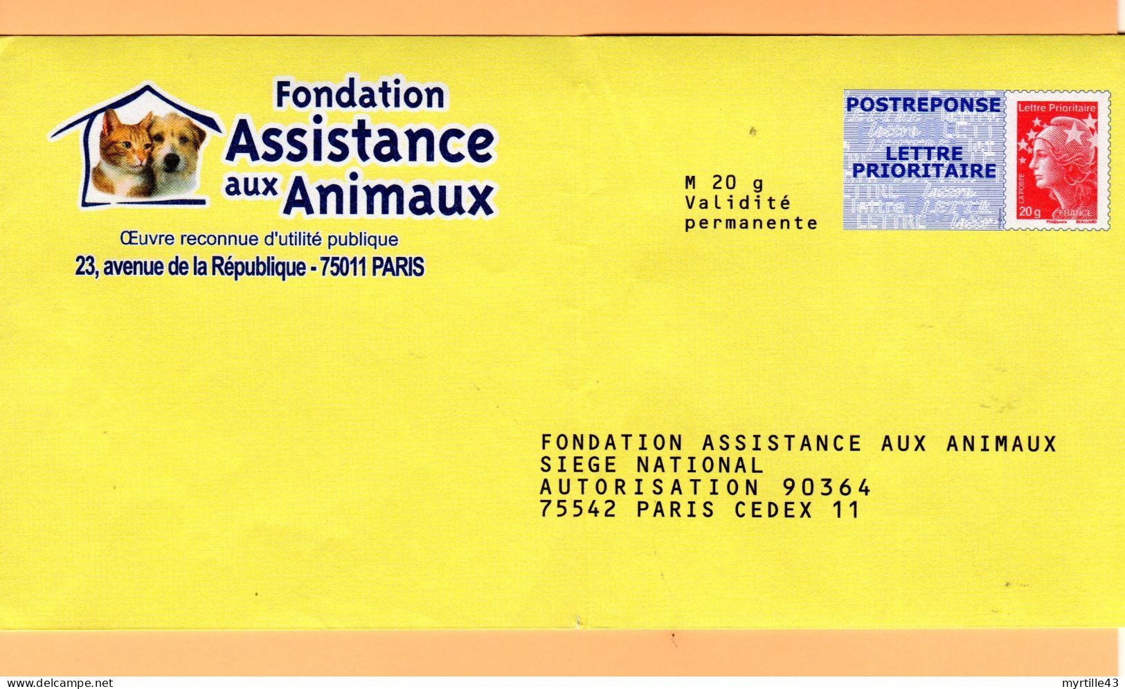 PAP Réponse Fondation Assistance Aux Animaux - Neuf - 11P456 - PAP: Ristampa/Beaujard