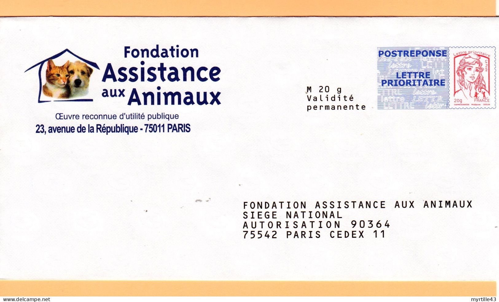 PAP Réponse Fondation Assistance Aux Animaux - Neuf - 15P287 - Prêts-à-poster: Réponse /Ciappa-Kavena