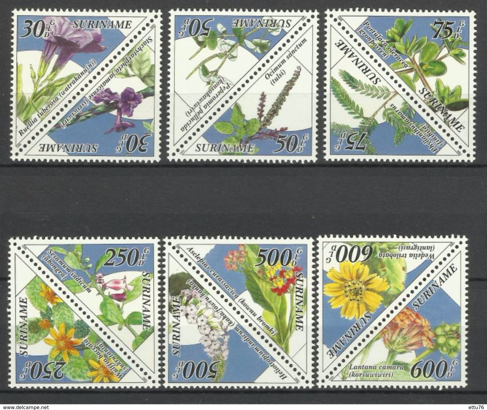 Surinam  Suriname  1995  Medicinal Plants  Flowers  Set  MNH - Heilpflanzen