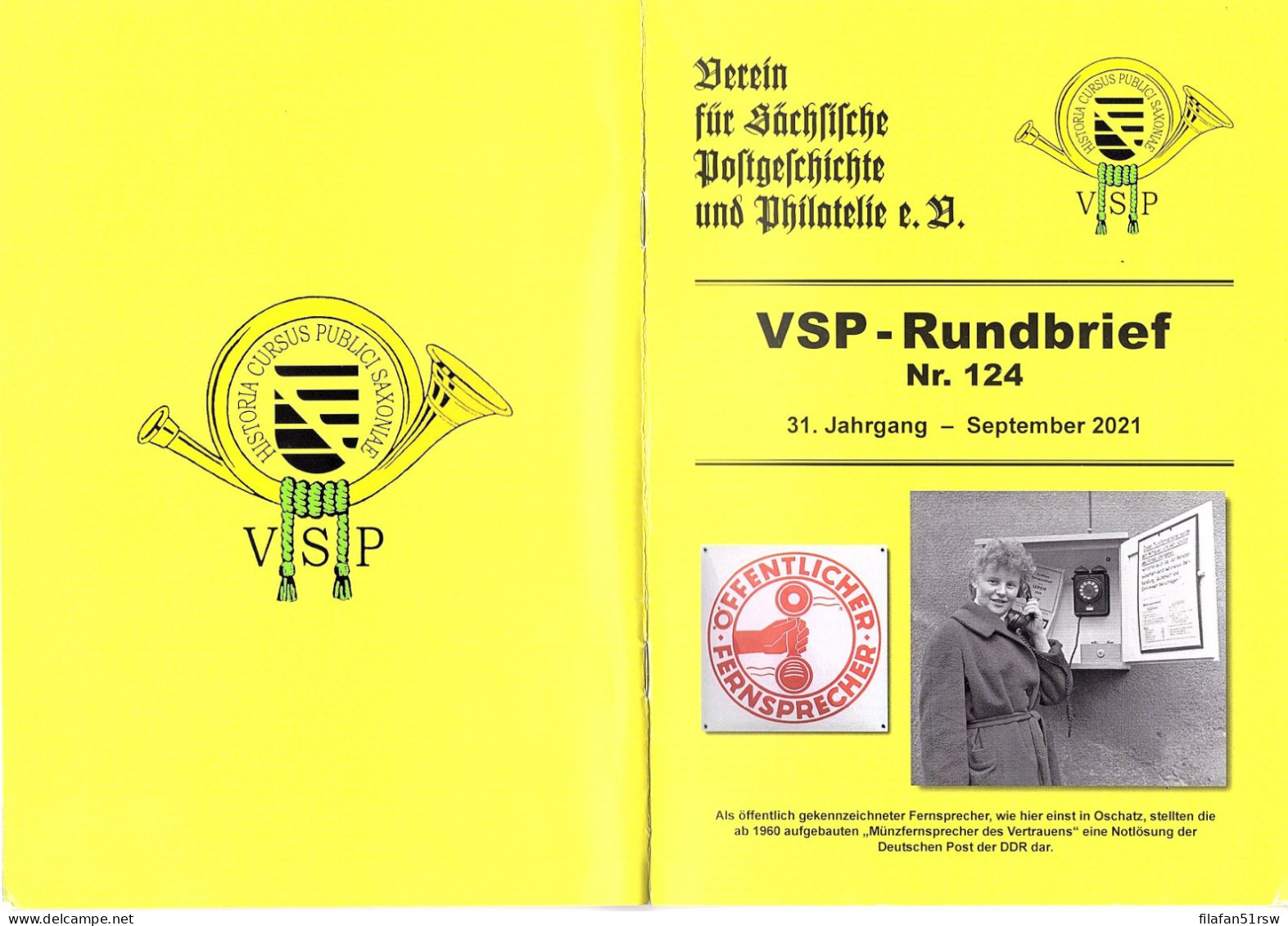VSP - Rundbrief Nr. 124, September 2021, Dresden, Sachsen, Deutsches Reich, SBZ, DDR, BRD, - Philatélie Et Histoire Postale