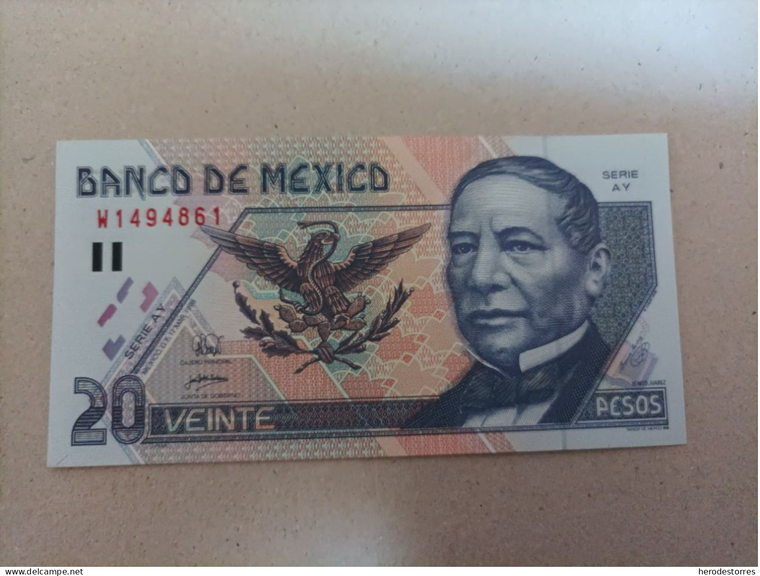 Billete De México De 20 Pesos, Año 1998, UNC - Mexique