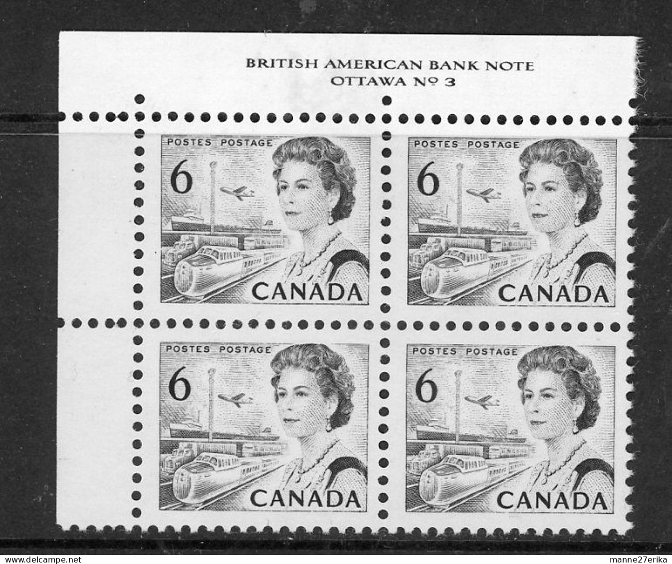 Canada MNH Plate Block  1967 "Transportation" - Unused Stamps