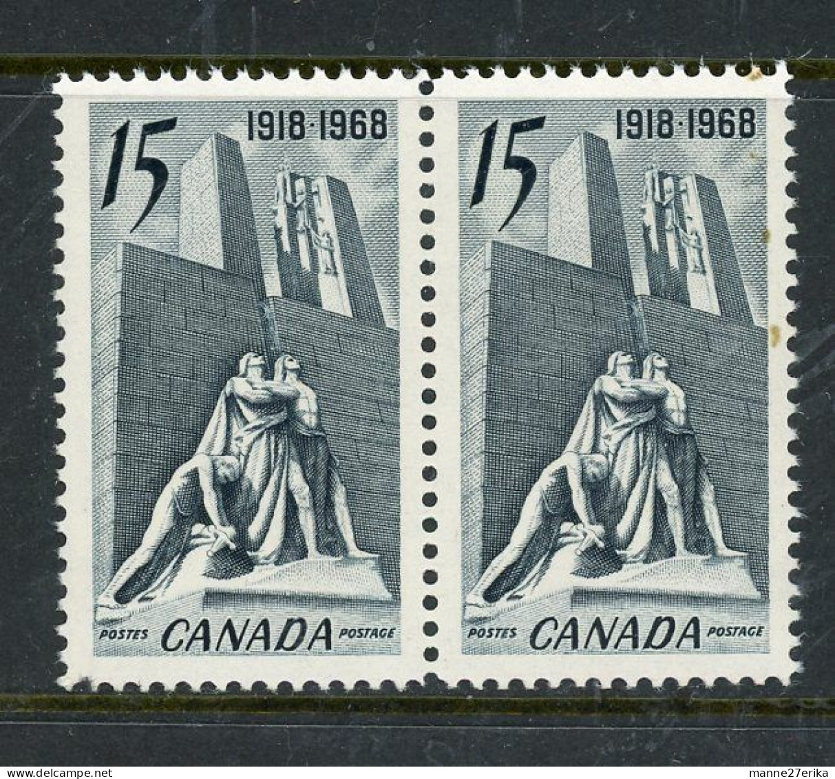 Canada 1968 MNH Canadian Vimy Memorial, Near Arras, France - Unused Stamps