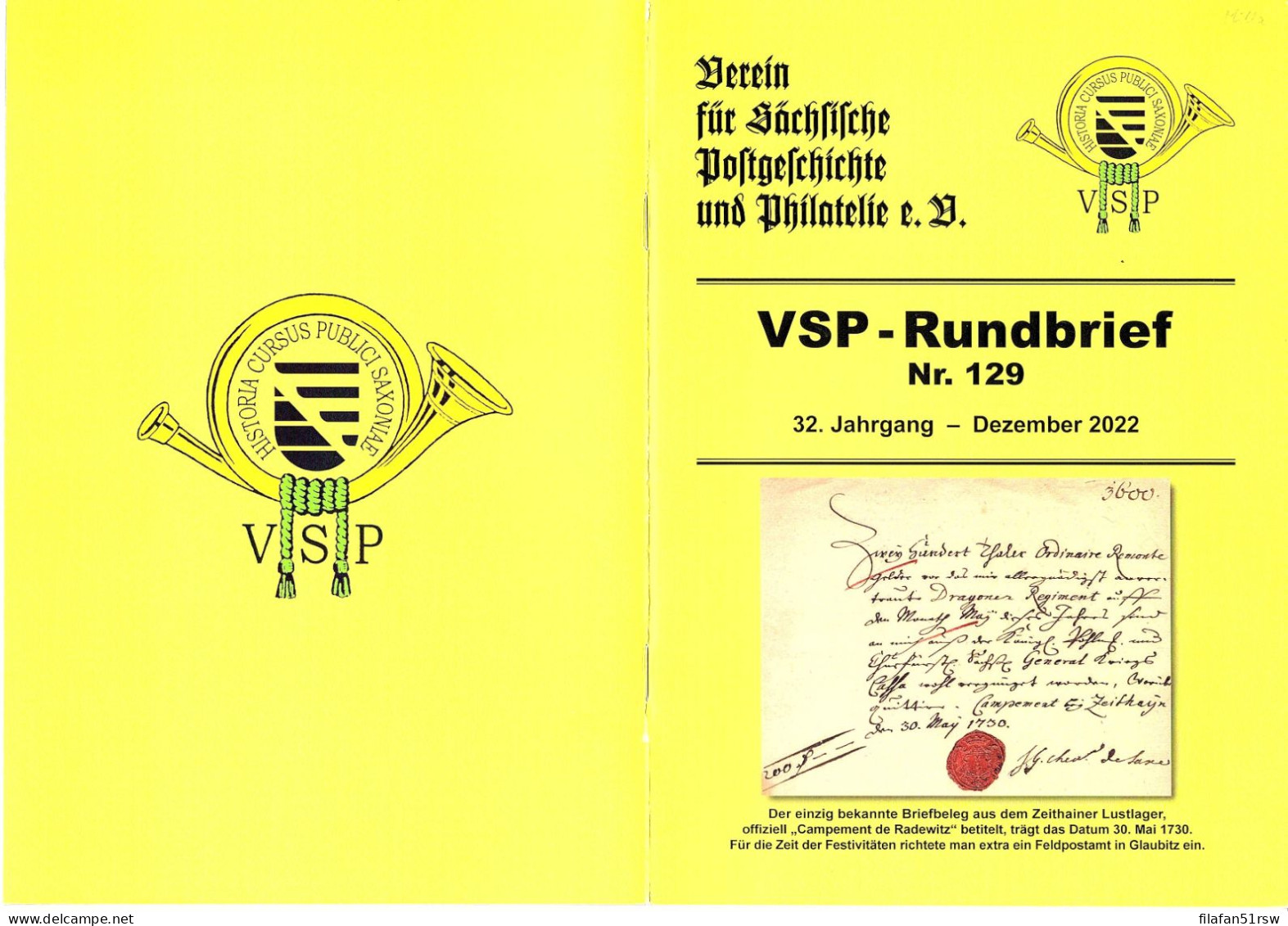 VSP - Rundbrief Nr. 129, Dezember 2022, Dresden, Sachsen, Deutsches Reich, SBZ, DDR, BRD, - Philatelie Und Postgeschichte