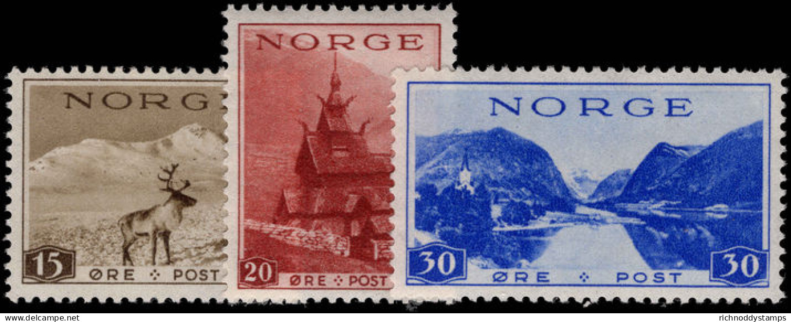 Norway 1938-39 Tourist Propaganda With Watermark Mounted Mint. - Neufs