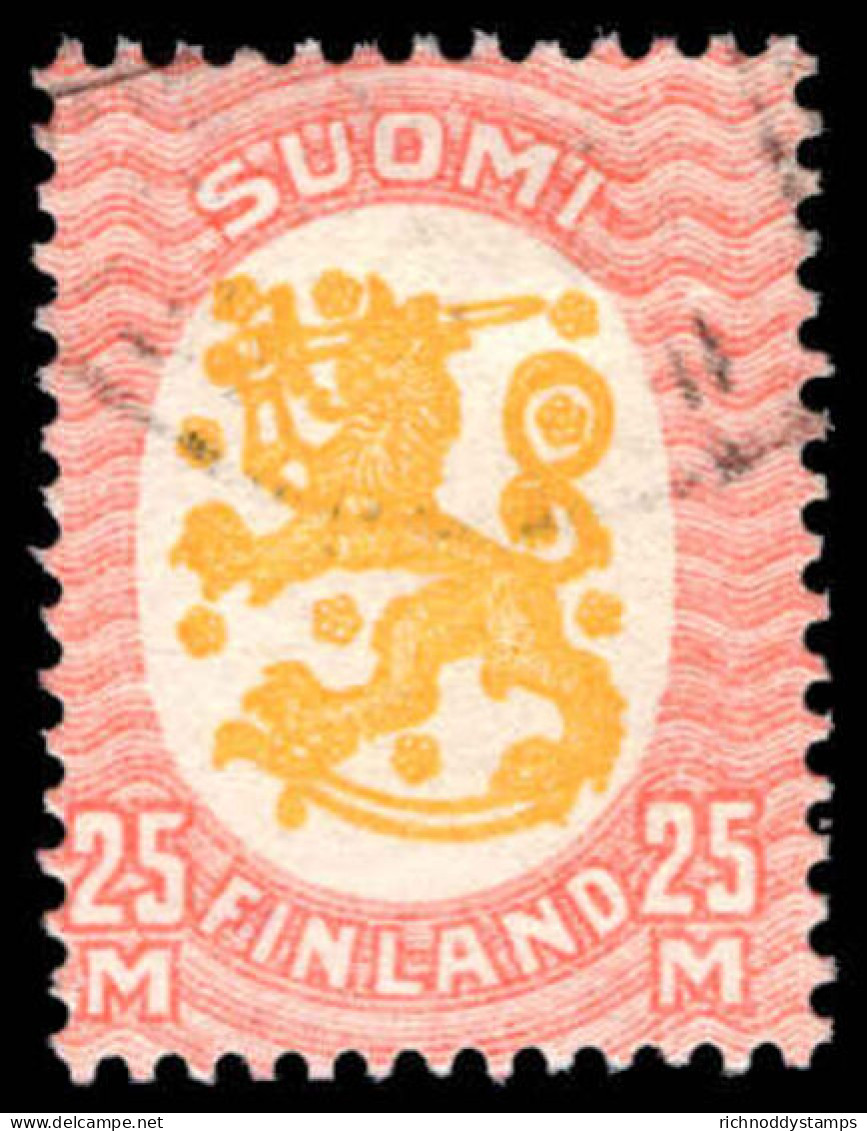 Finland 1917-30 25m Orange And Red No Wmk Fine Used. - Usati