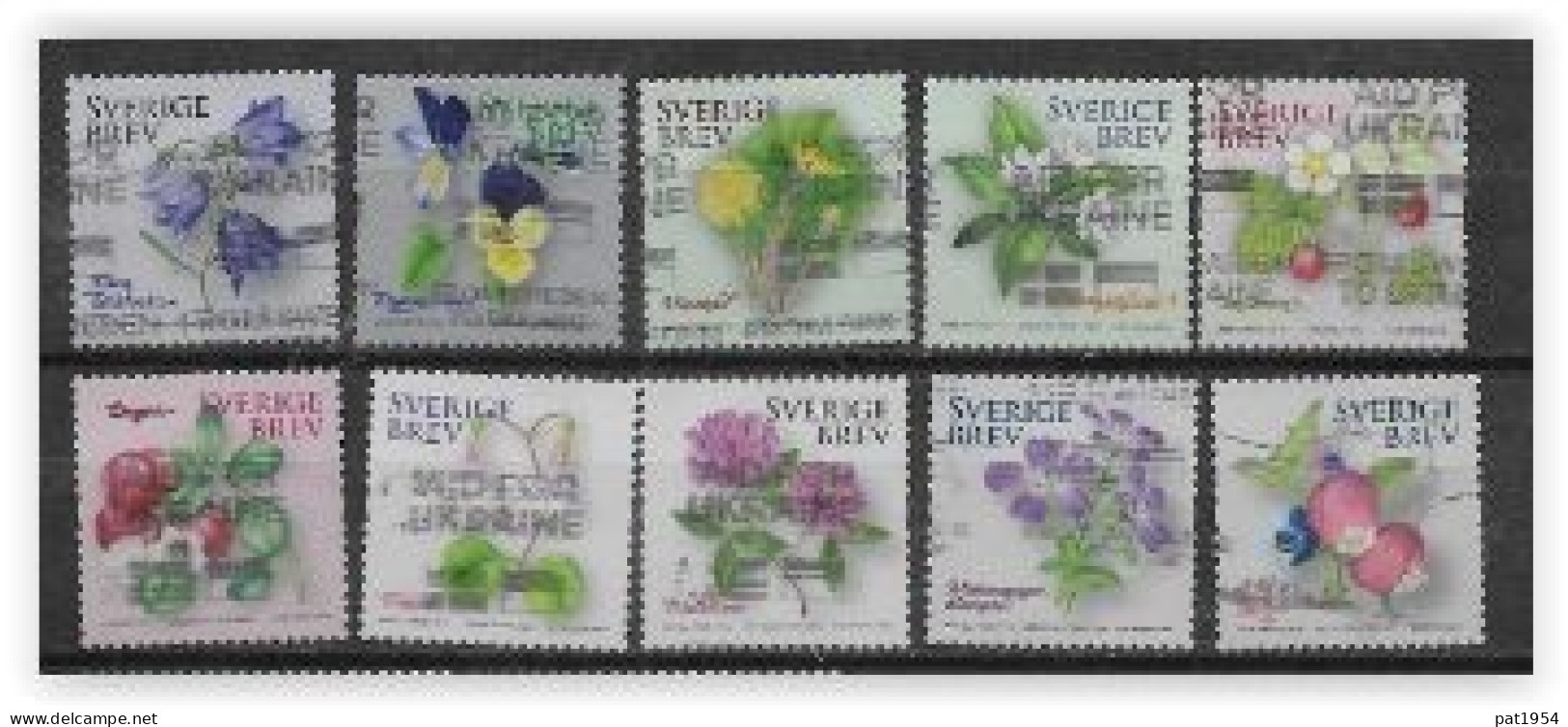 Suède 2022 N°3402/3411 Oblitérés Fleurs - Gebraucht