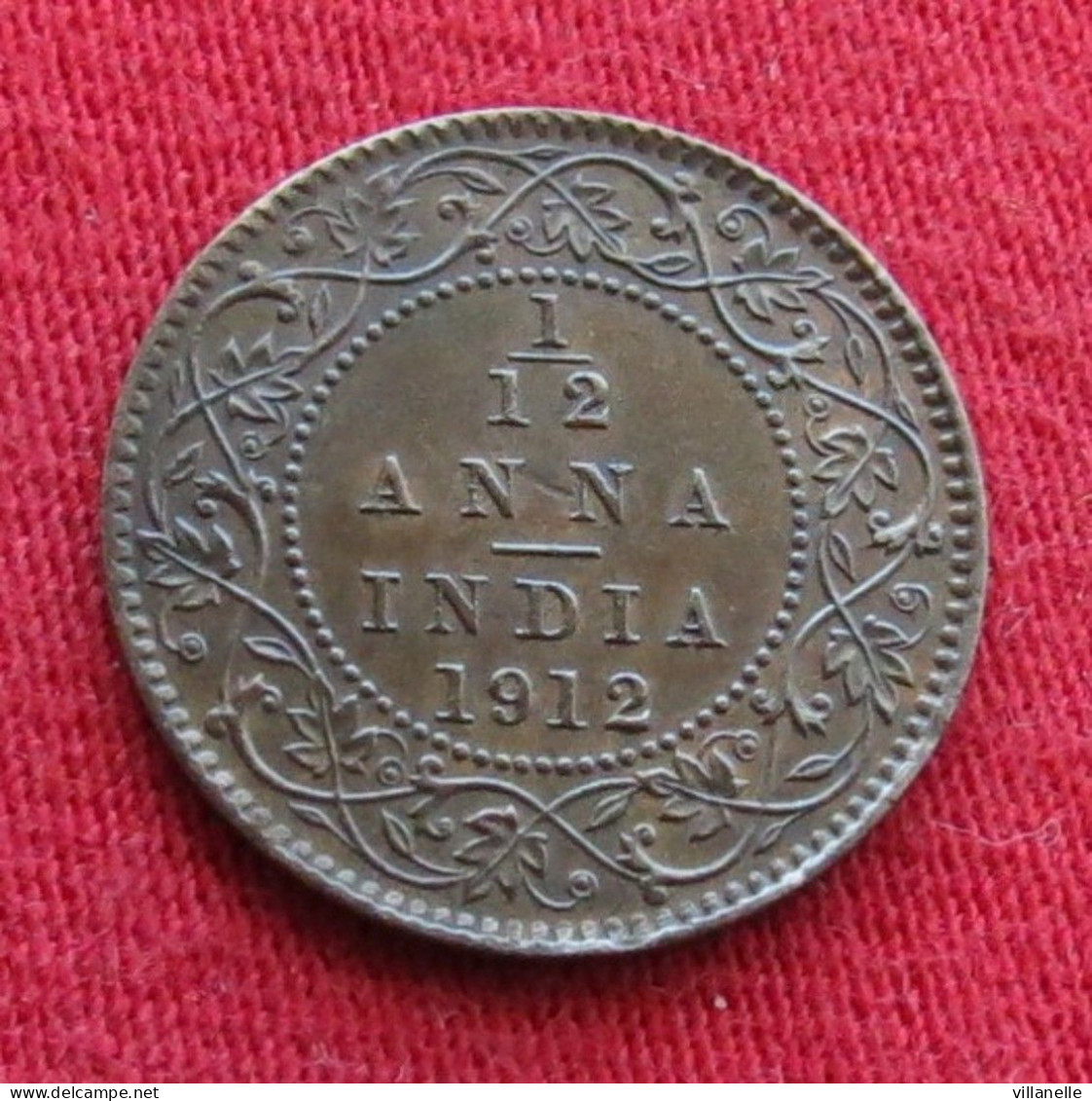 British India 1/12 Anna 1912 (c) KM# 509 *VT Inde Indie Indien Pie - Inde