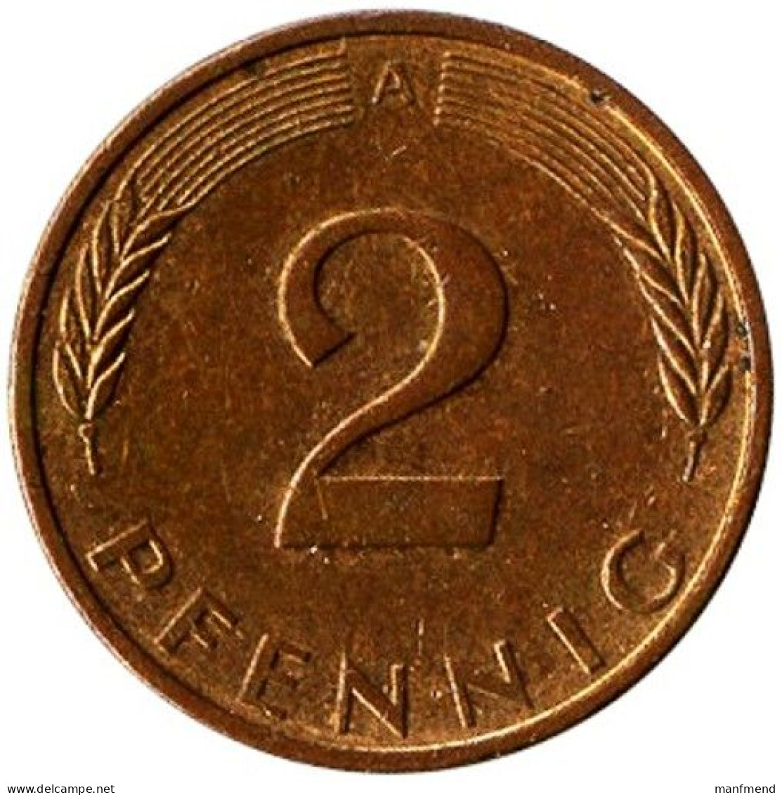 Germany - 1996 - KM 106a - 2 Pfennig - Mintmark "A" - Berlin - XF - 2 Pfennig