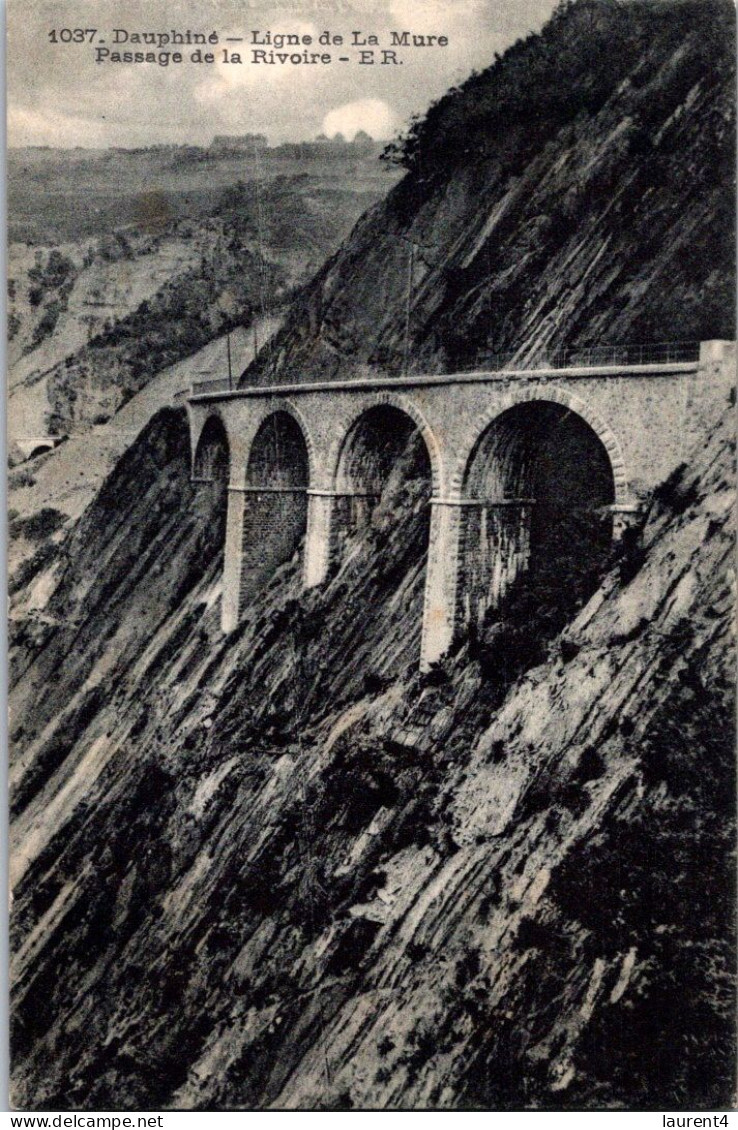 26-1-2024 (2 X 21) France (very Old B/w Postcard) - Pont De Chemin De Fer Dans Le Dauphiné + Ligne De La Mure (2 P/c) - Structures