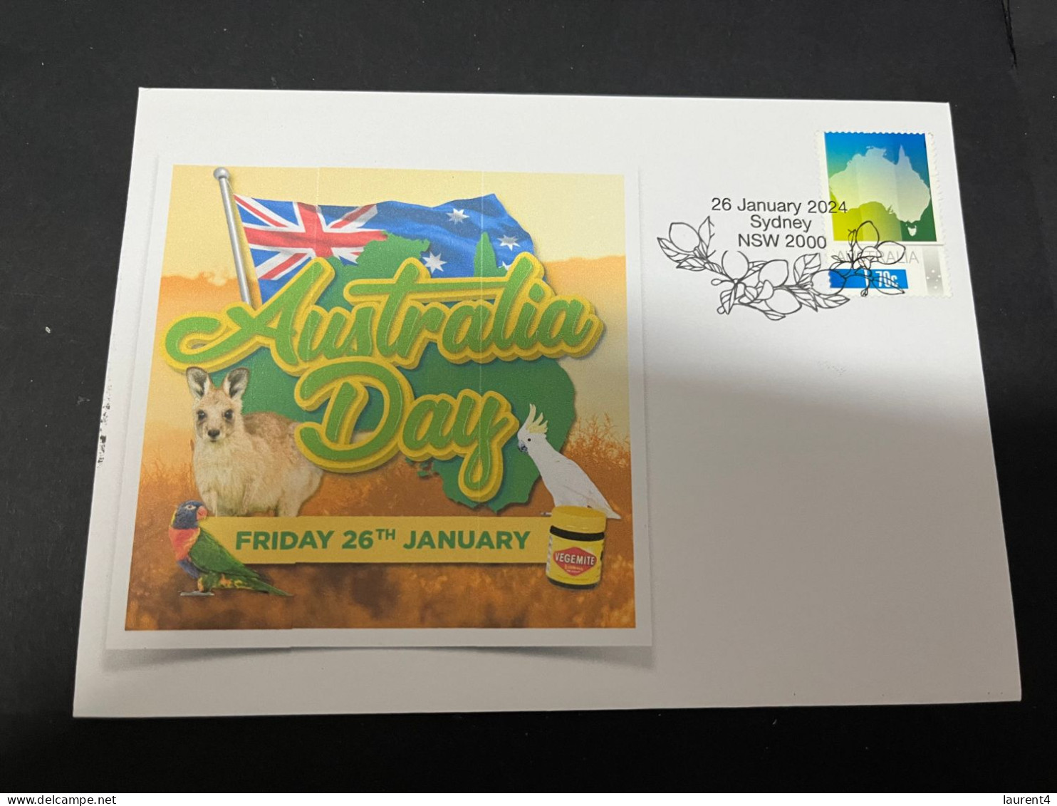 26-1-2024 (2  X 22) Australia National Day (Australia Day) With Australia Map Stamp 26-1-24 (TODAY) - Storia Postale