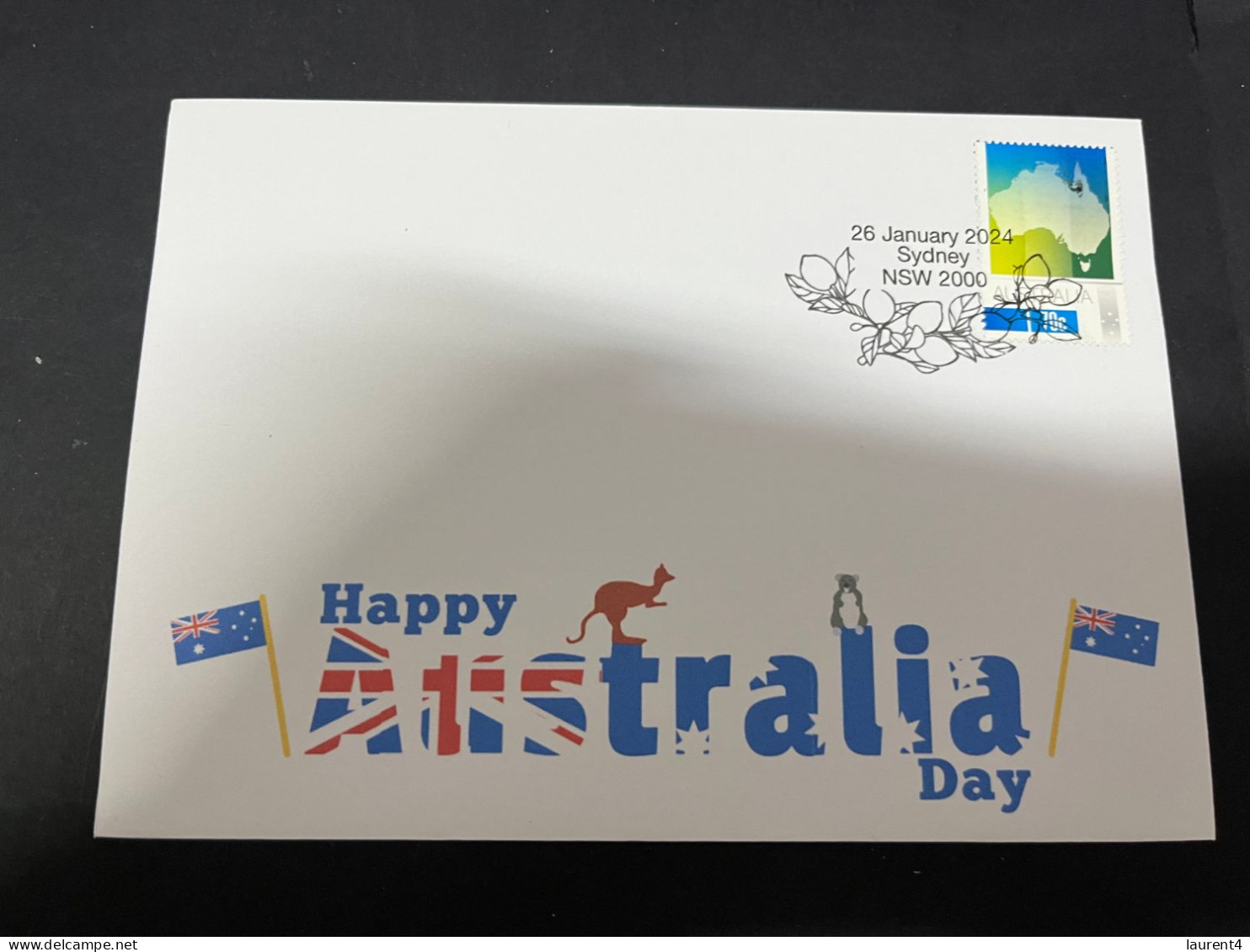 26-1-2024 (2  X 22) Australia National Day (Australia Day) With Australia Map Stamp 26-1-24 (TODAY) - Storia Postale