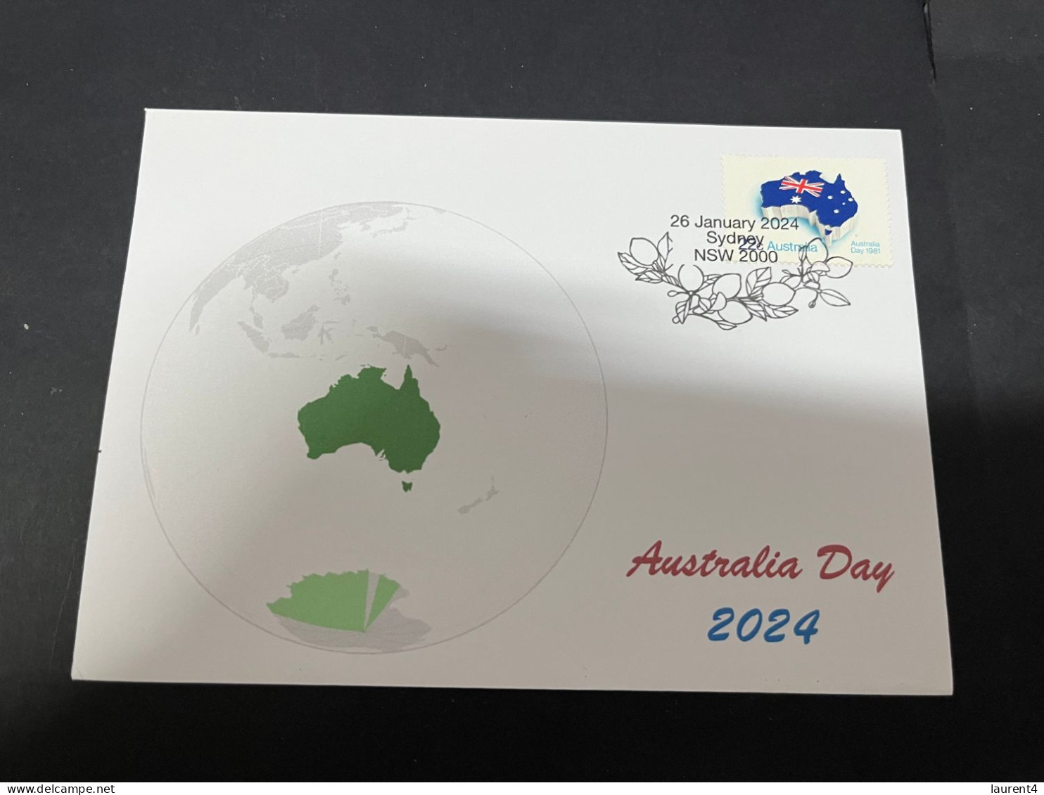 26-1-2024 (2  X 22) Australia National Day (Australia Day) With Australia Map + Flag Stamp 26-1-24 (TODAY) - Cartas & Documentos