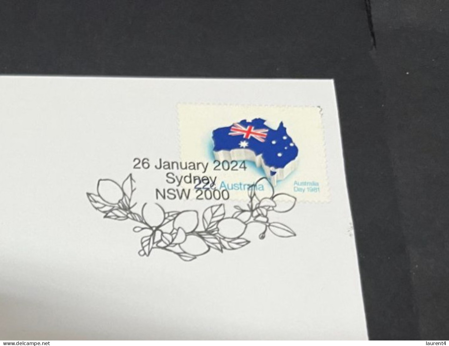 26-1-2024 (2  X 22) Australia National Day (Australia Day) With Australia Map + Flag Stamp 26-1-24 (TODAY) - Cartas & Documentos