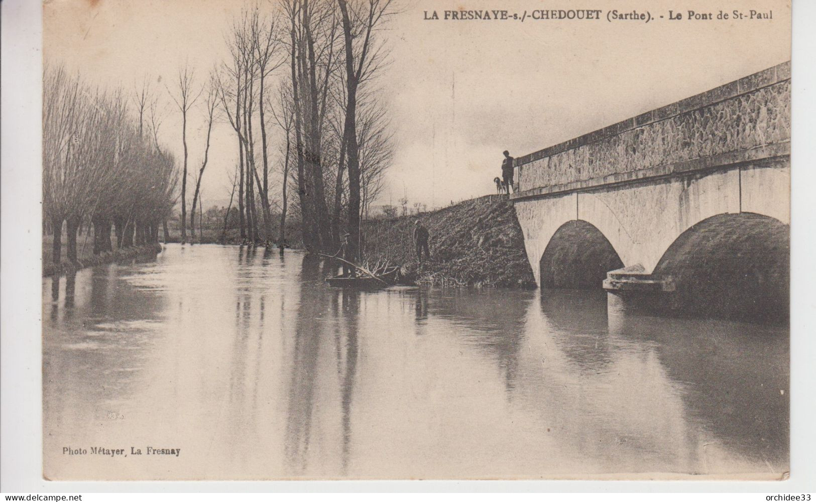 CPA La Fresnaye-sur-Chédouet - Le Pont De Saint-Paul (avec Petite Animation) - La Fresnaye Sur Chédouet