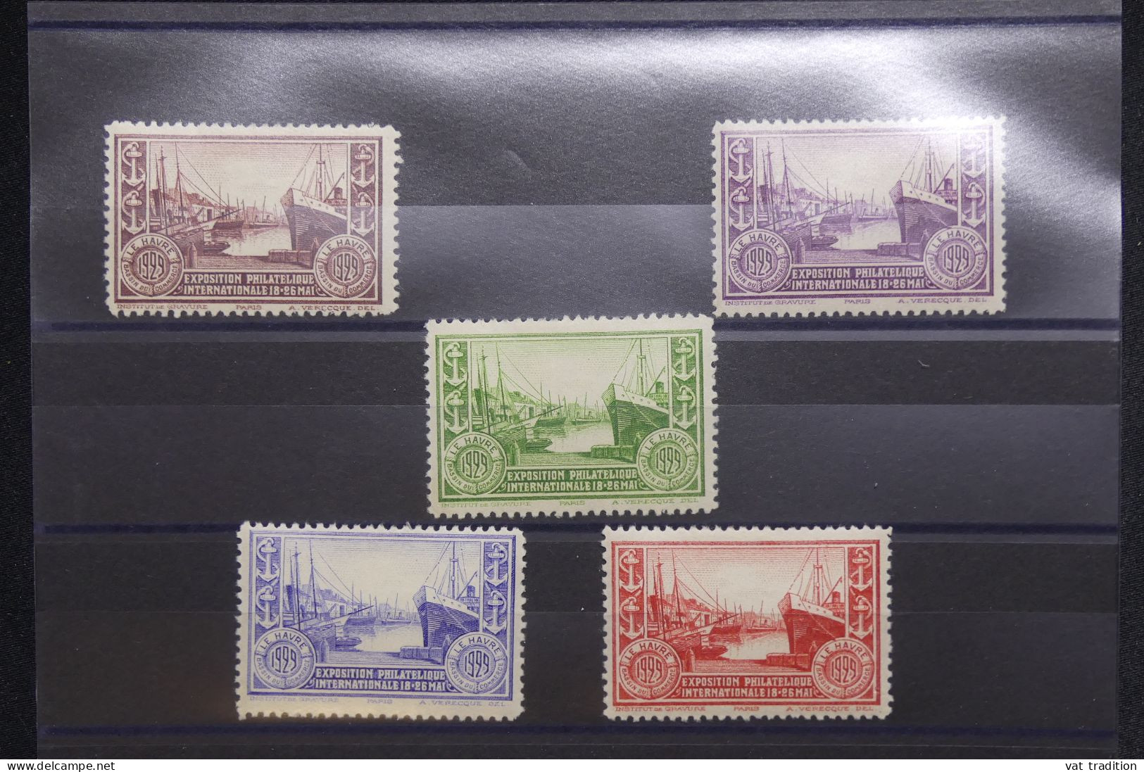 FRANCE - 5 Vignettes * De L'Exposition Du Havre De 1929 - 5 Couleurs Différentes - A 1263 - Briefmarkenmessen
