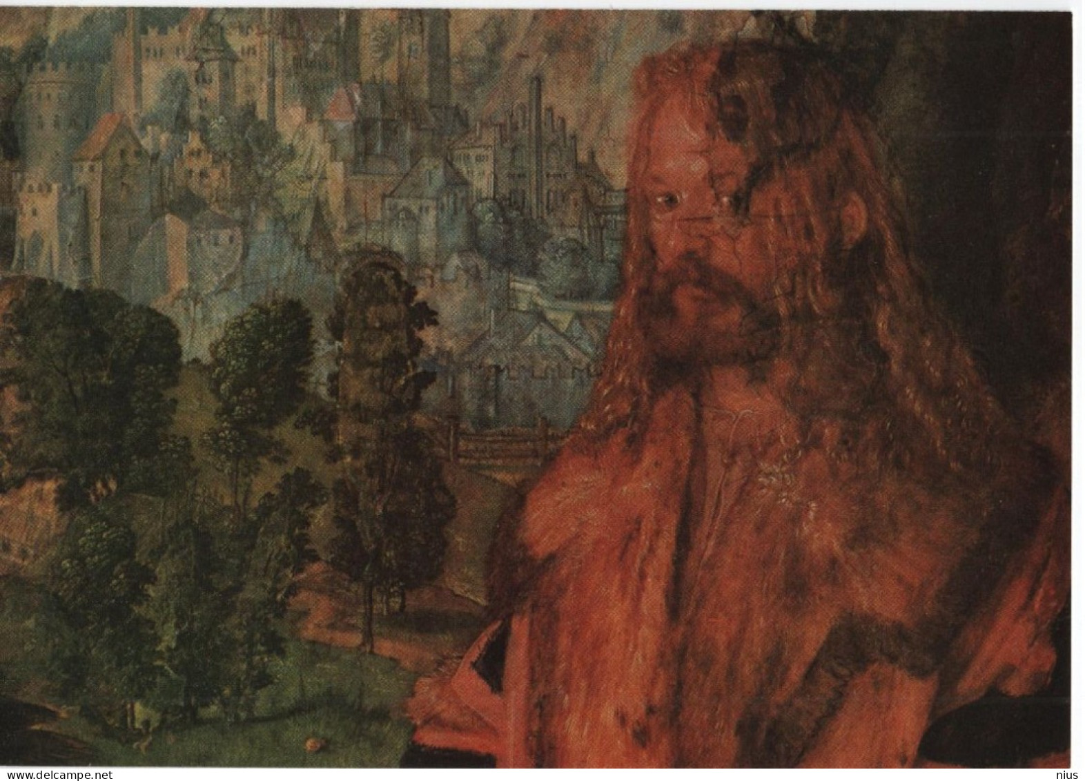 Germany Deutschland 1971 Albrecht Durer, German Painter, Artist, Bildnis, Ausschnitt Aus Dem "Rosenkranzest", Bonn - Postales - Usados