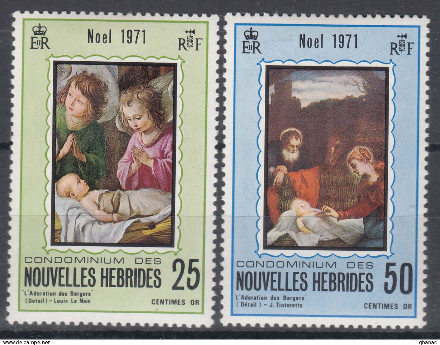 New Hebrides Nouvelles Hebrides French Legend 1971 Mi#313-314 Mint Hinged (avec Charniere) - Neufs