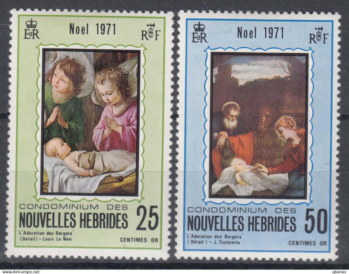 New Hebrides Nouvelles Hebrides French Legend 1971 Mi#313-314 Mint Hinged (avec Charniere) - Nuevos