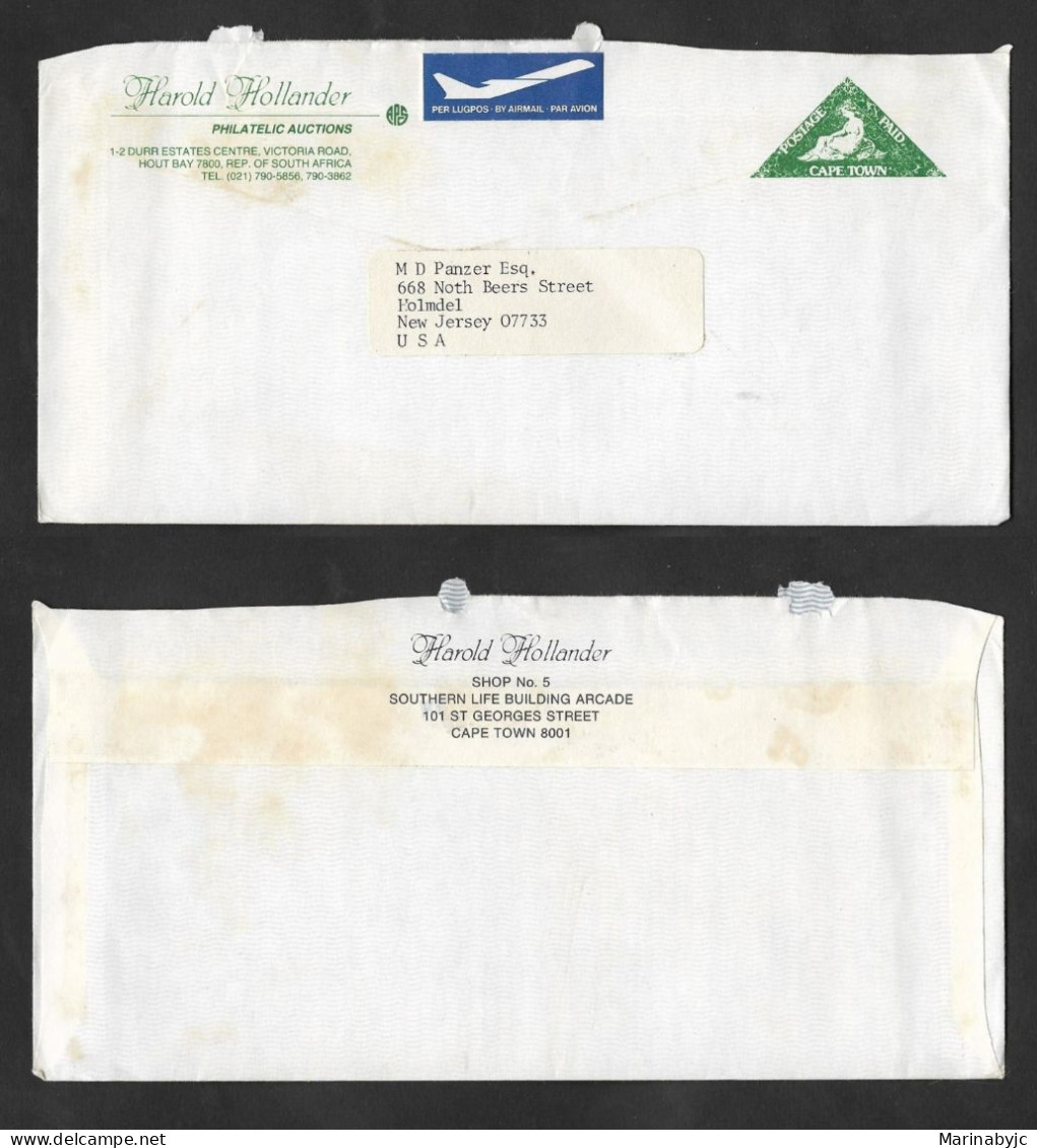 SE)1940 SOUTH AFRICA, CAPE TOWN STAMPS, AIR MAIL, CIRCULATED FROM SOUTH AFRICA TO NEW JERSEY - USA, F - Gebruikt