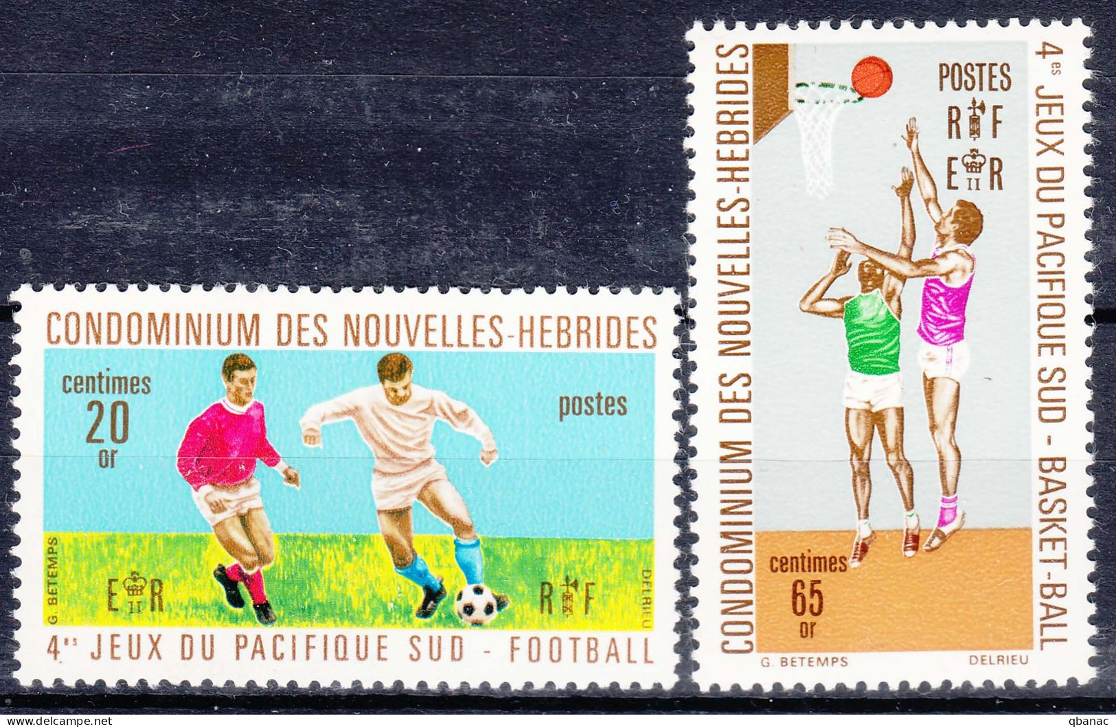 New Hebrides Nouvelles Hebrides French Legend 1971 Football Mi#307-308 Mint Never Hinged (sans Charniere) - Neufs