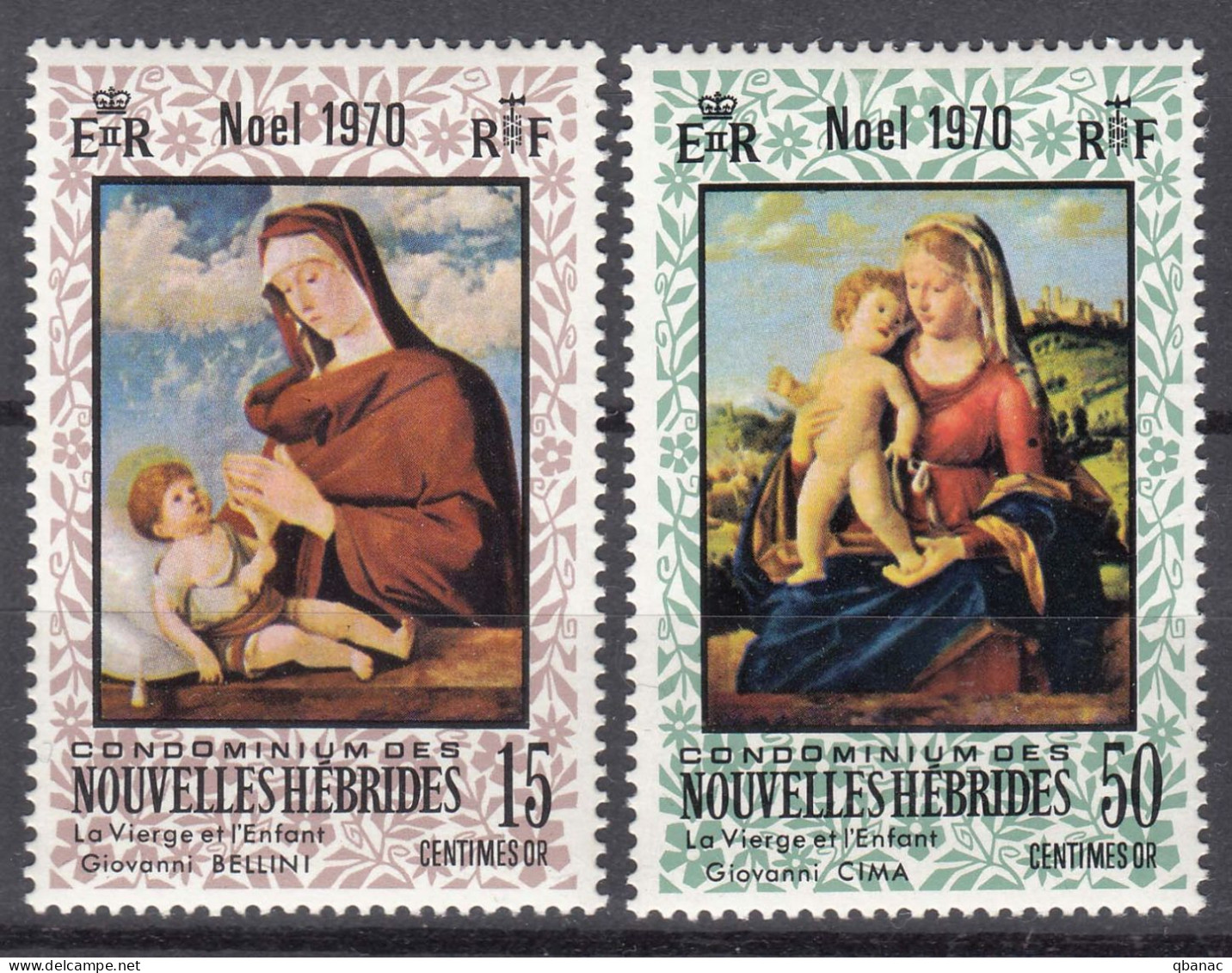 New Hebrides Nouvelles Hebrides French Legend 1970 Mi#299-300 Mint Hinged (avec Charniere) - Neufs