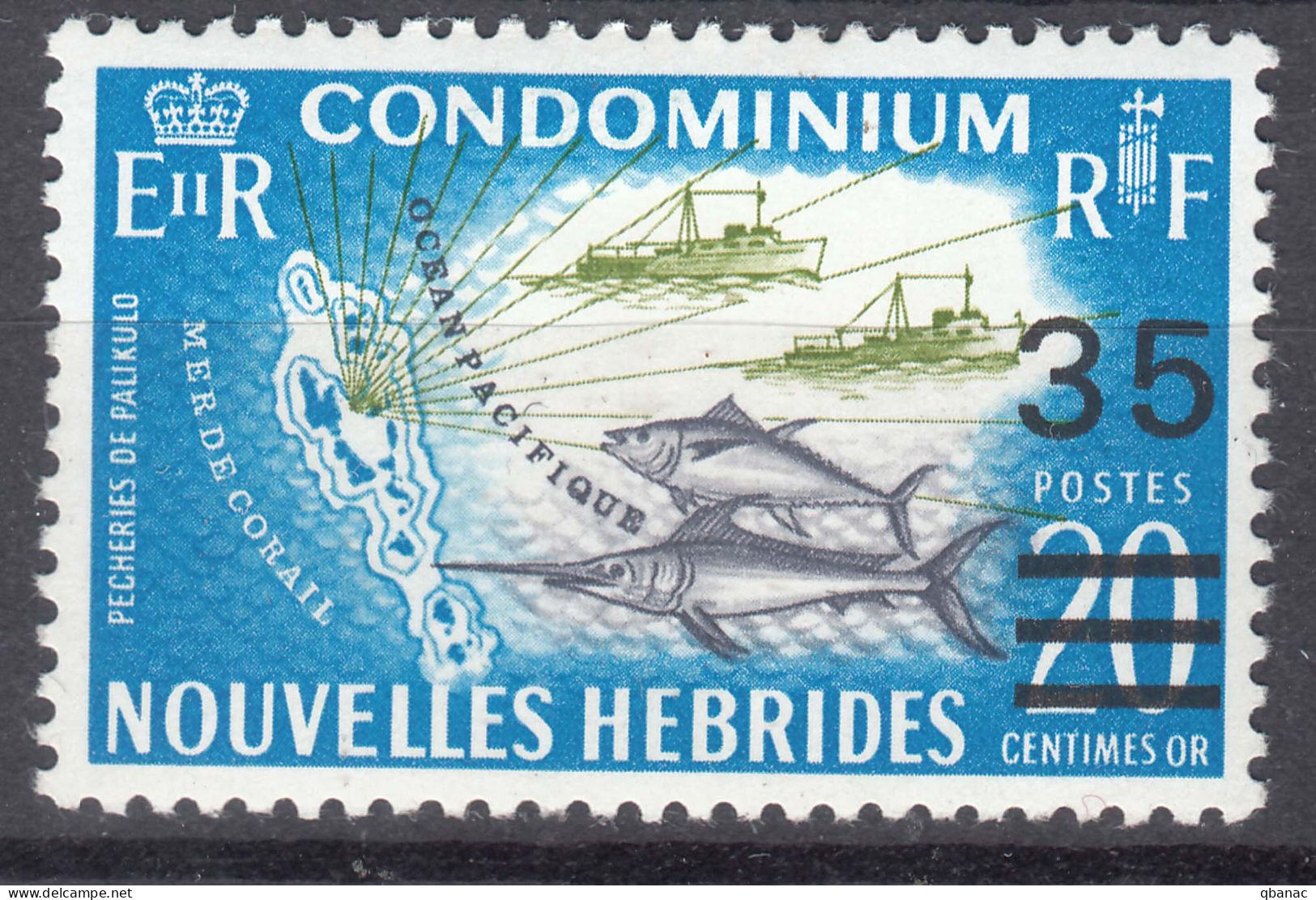 New Hebrides Nouvelles Hebrides French Legend 1970 Mi#296 Mint Hinged (avec Charniere) - Neufs