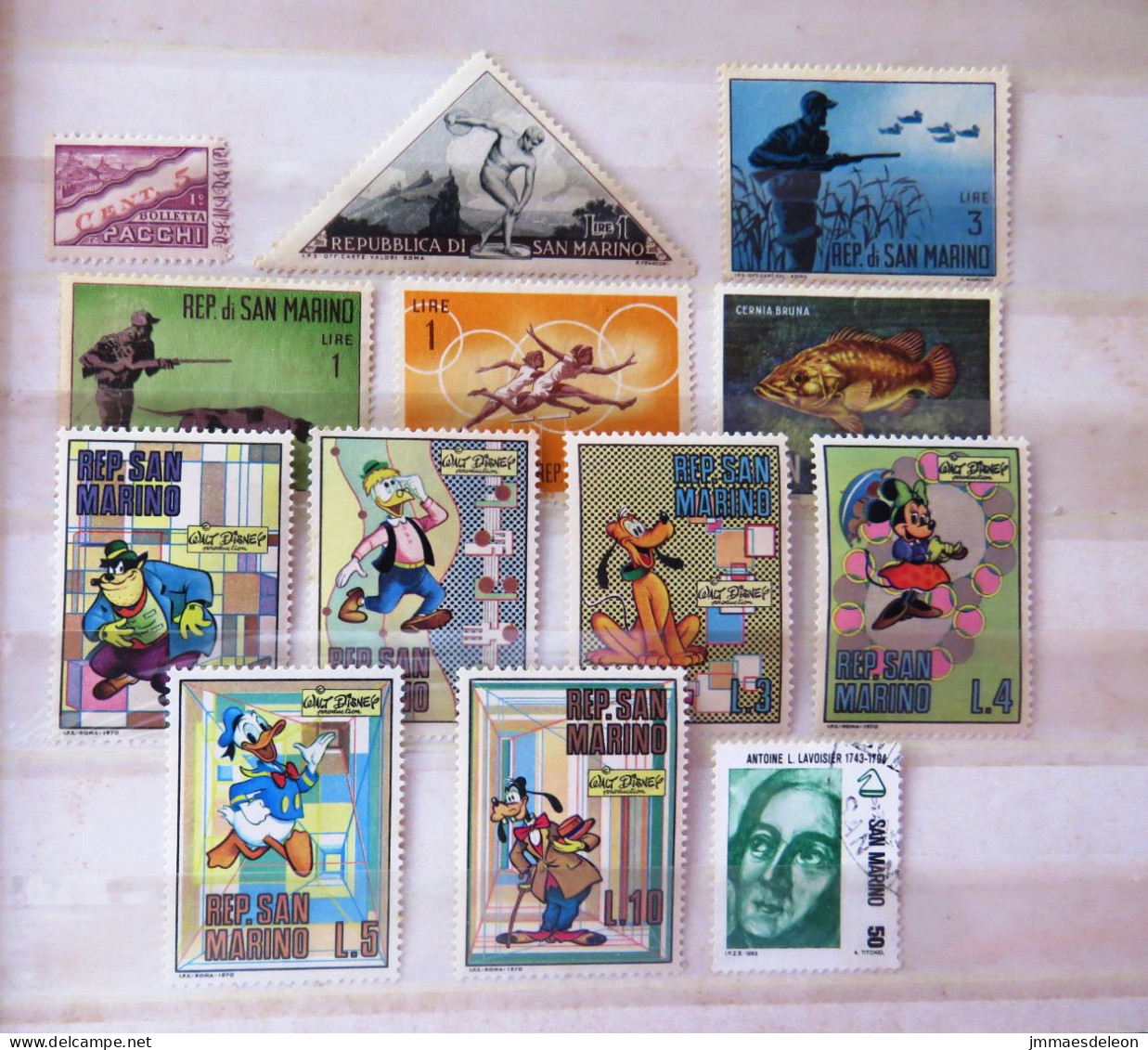 San Marino 1928 - 1992 Discus Duck Hunting Cartoon Disney Olympics Fish Dog - Used Stamps