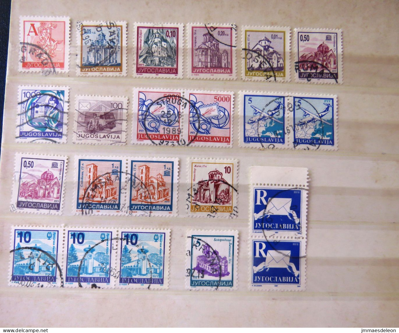 Yugoslavia 1986 - 2002 Plane Phone Letter Truck Churches - Used Stamps