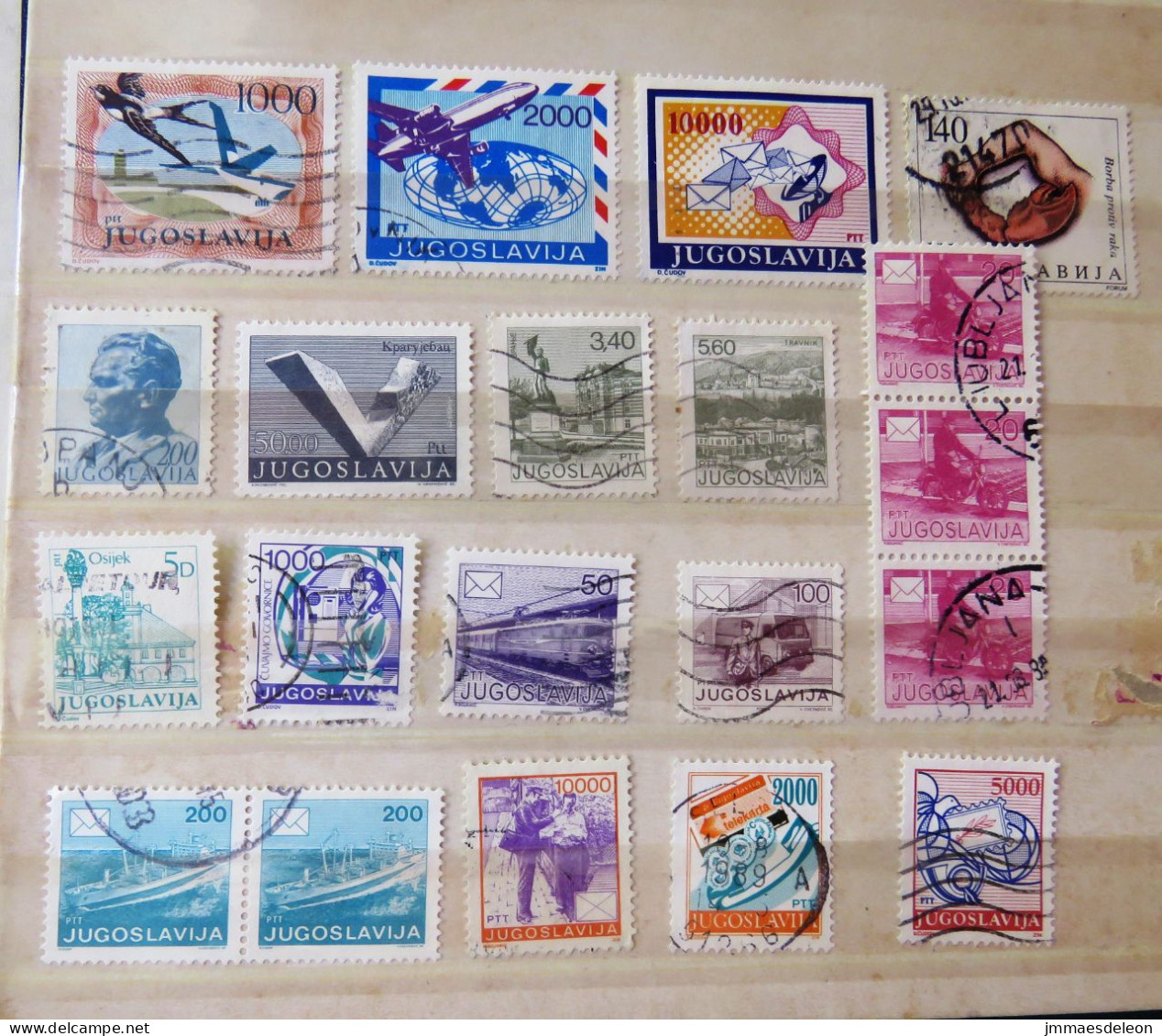 Yugoslavia 1974 - 1988 Bird Plane Antena Crab Motorcycle Train Phone Ship Truck - Used Stamps